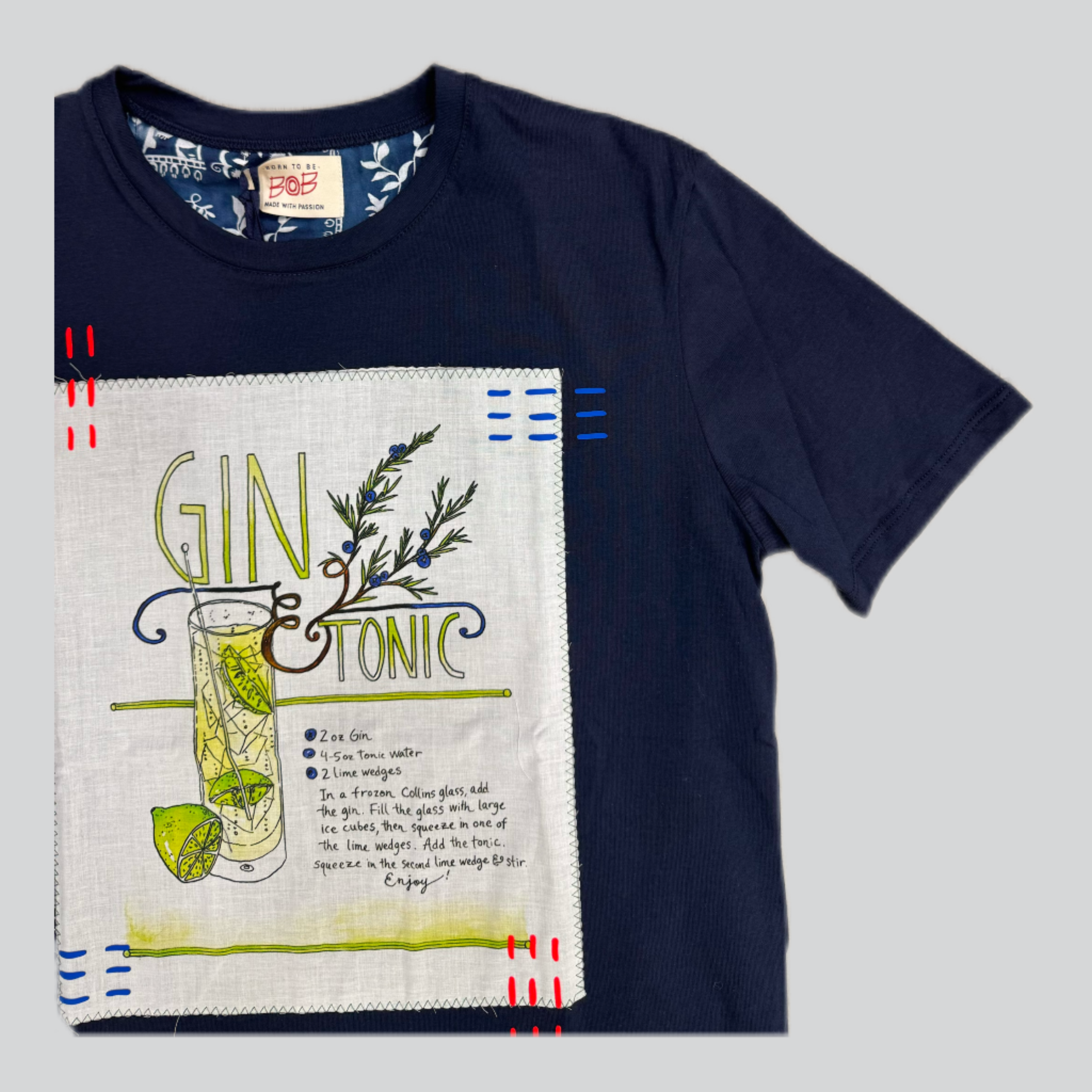 T-shirt BOB ricamata Gin Tonic