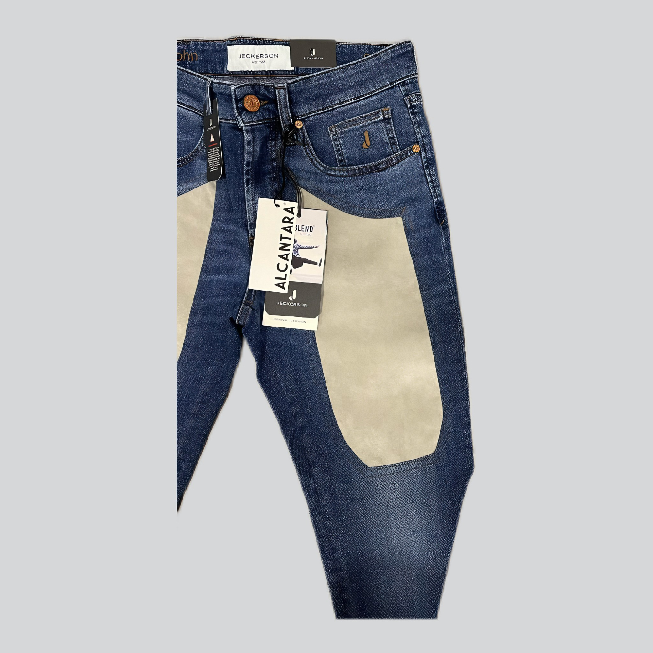Jeans JECKERSON toppa alcantara grigio perla