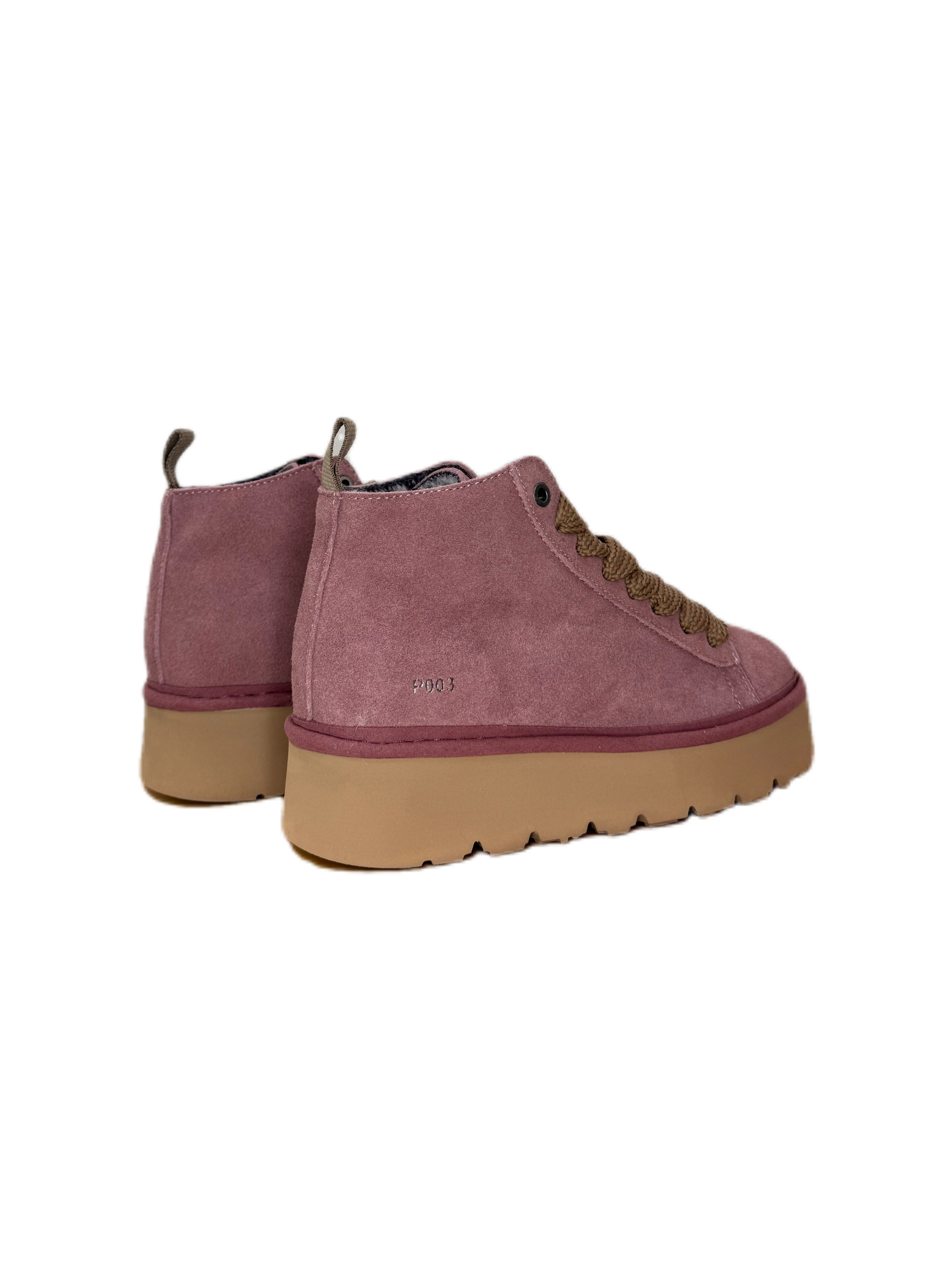 POLACCHINO PANCHIC IN CAMOSCIO FODERATO IN ECOPELLICCIA BROWNROSE