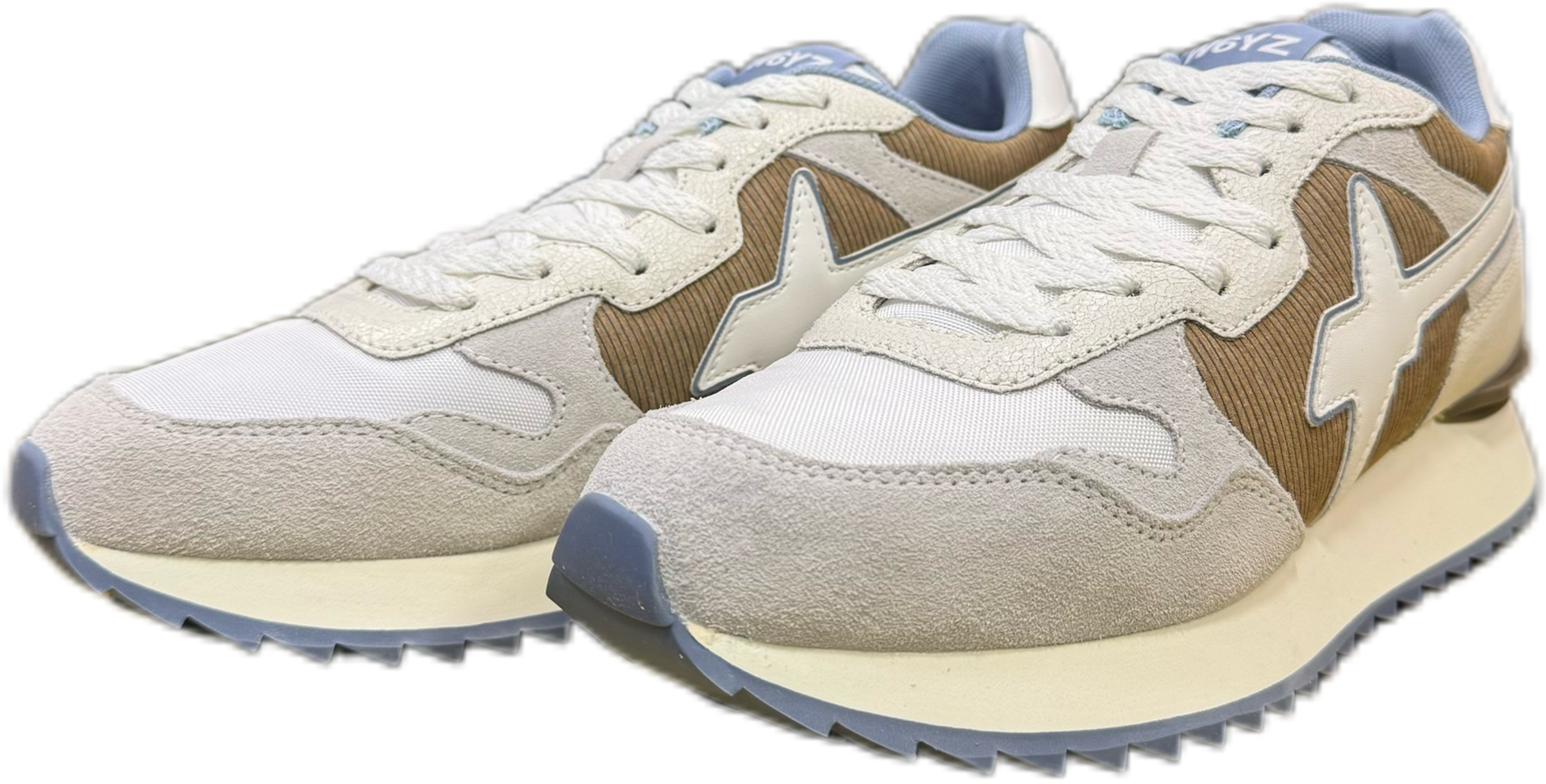 Sneaker W6YZ YAK in tessuto tecnico e suede Bianco e Marrone