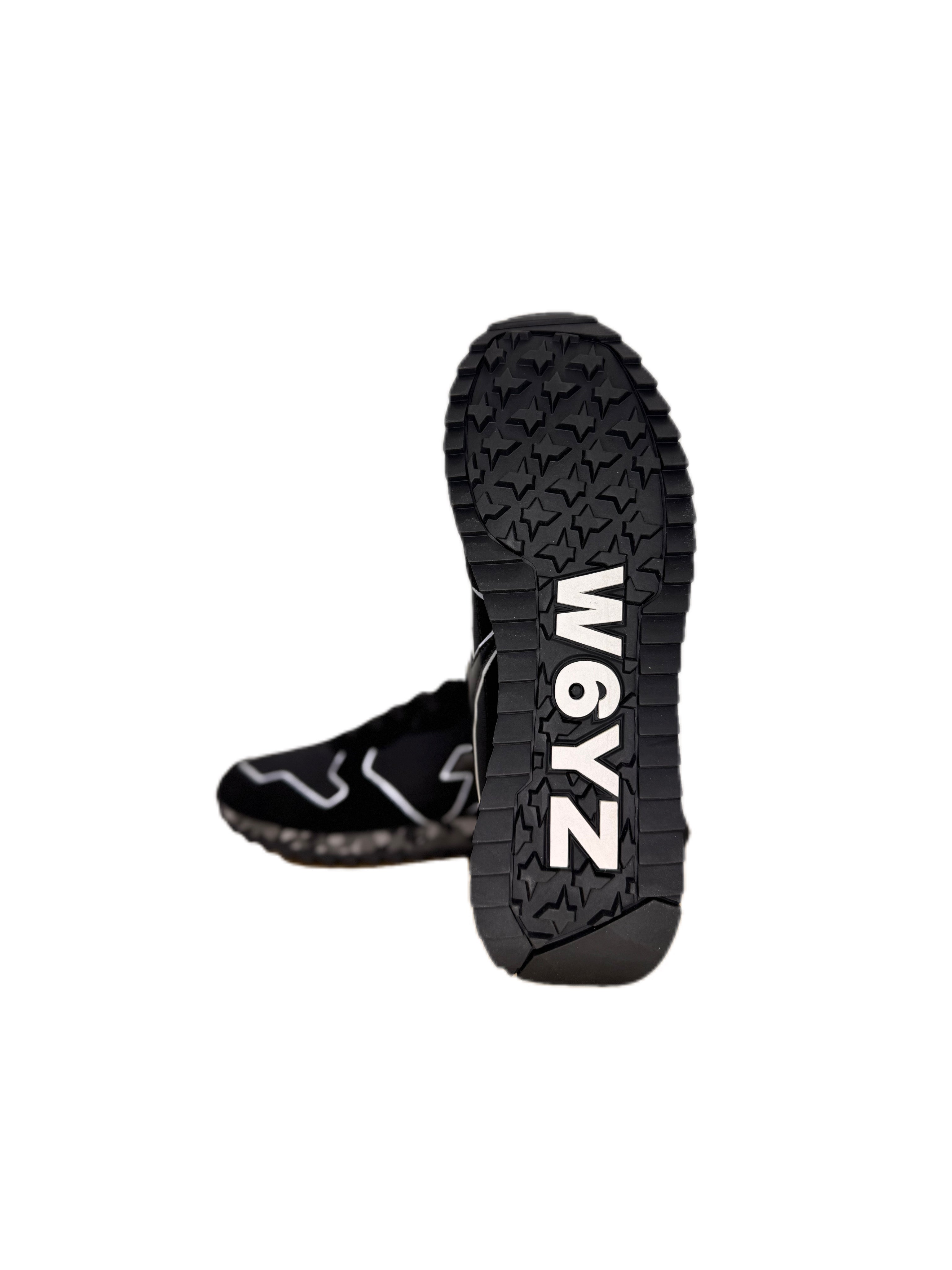 Sneaker W6YZ YAK in suede e tessuto tecnico militare antracite taupe