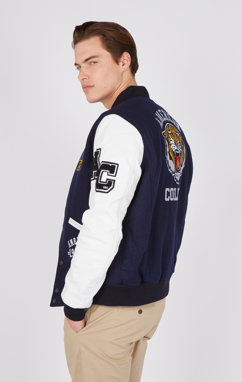 Giubbotto varsity AMERICAN COLLEGE blu-bianco