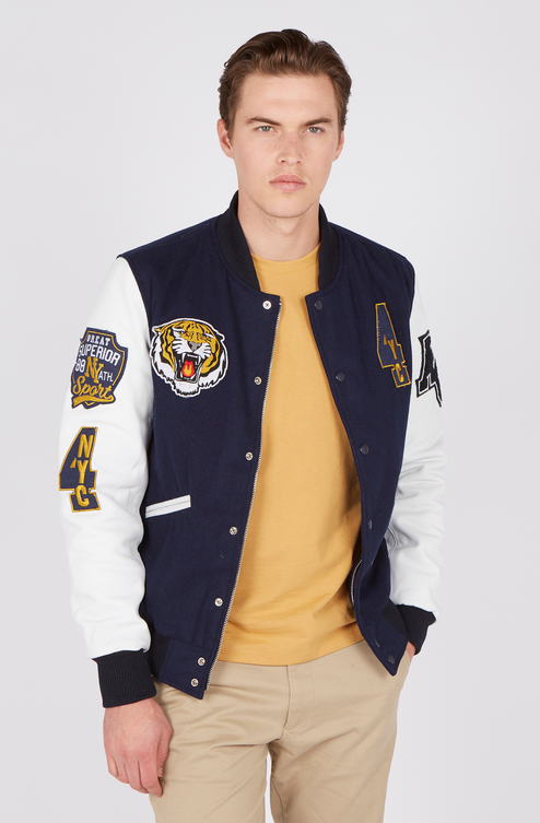 Giubbotto varsity AMERICAN COLLEGE blu-bianco