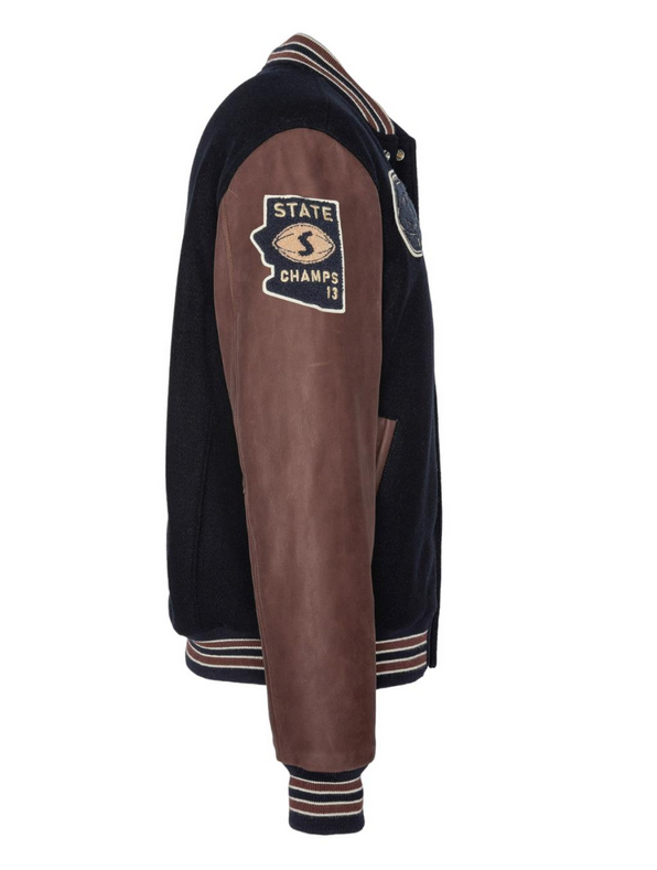 Giubbotto varsity SCHOTT blu-marrone