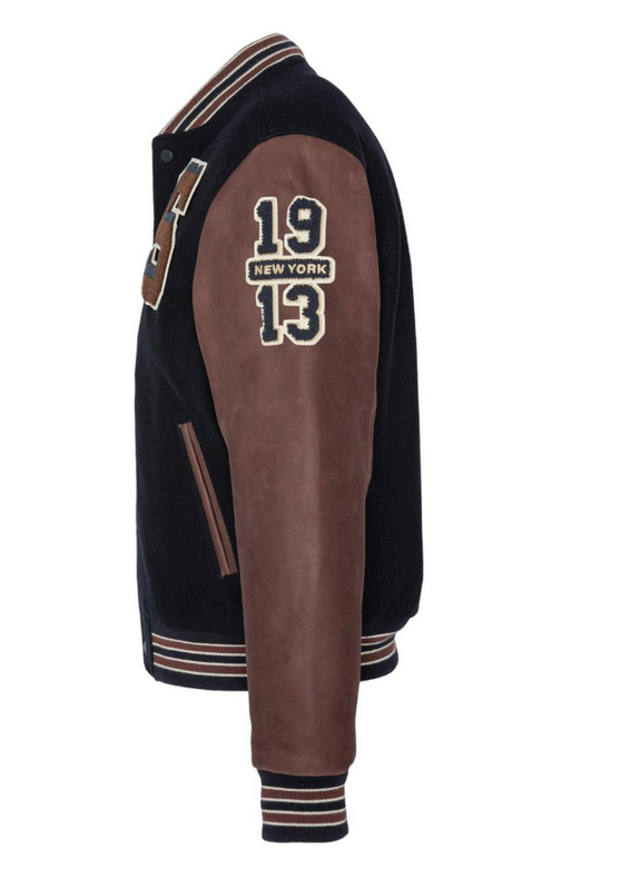 Giubbotto varsity SCHOTT blu-marrone