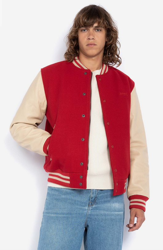 Giubbotto varsity SCHOTT rosso-panna