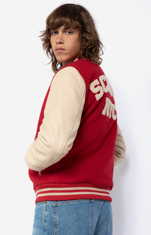Giubbotto varsity SCHOTT rosso-panna