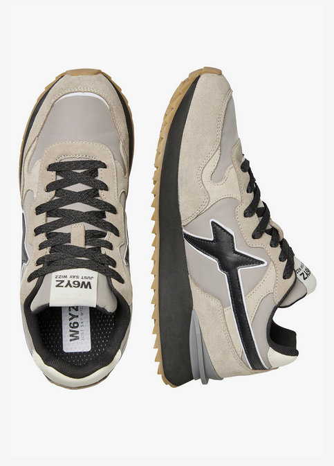 Sneaker W6YZ YAK in suede e tessuto tecnico - Tortora-Beige