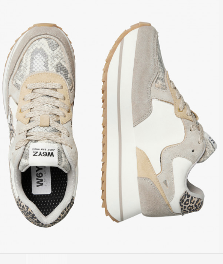 Sneaker W6YZ DEVA in tessuto tecnico e suede - Tortora-Beige
