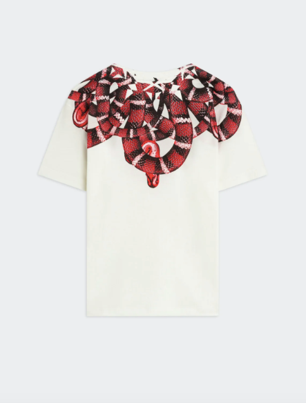 T-shirt MARCELO BURLON girocollo con serpenti rossi