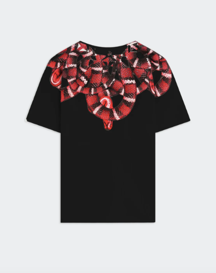 T-shirt MARCELO BURLON girocollo con serpenti rossi