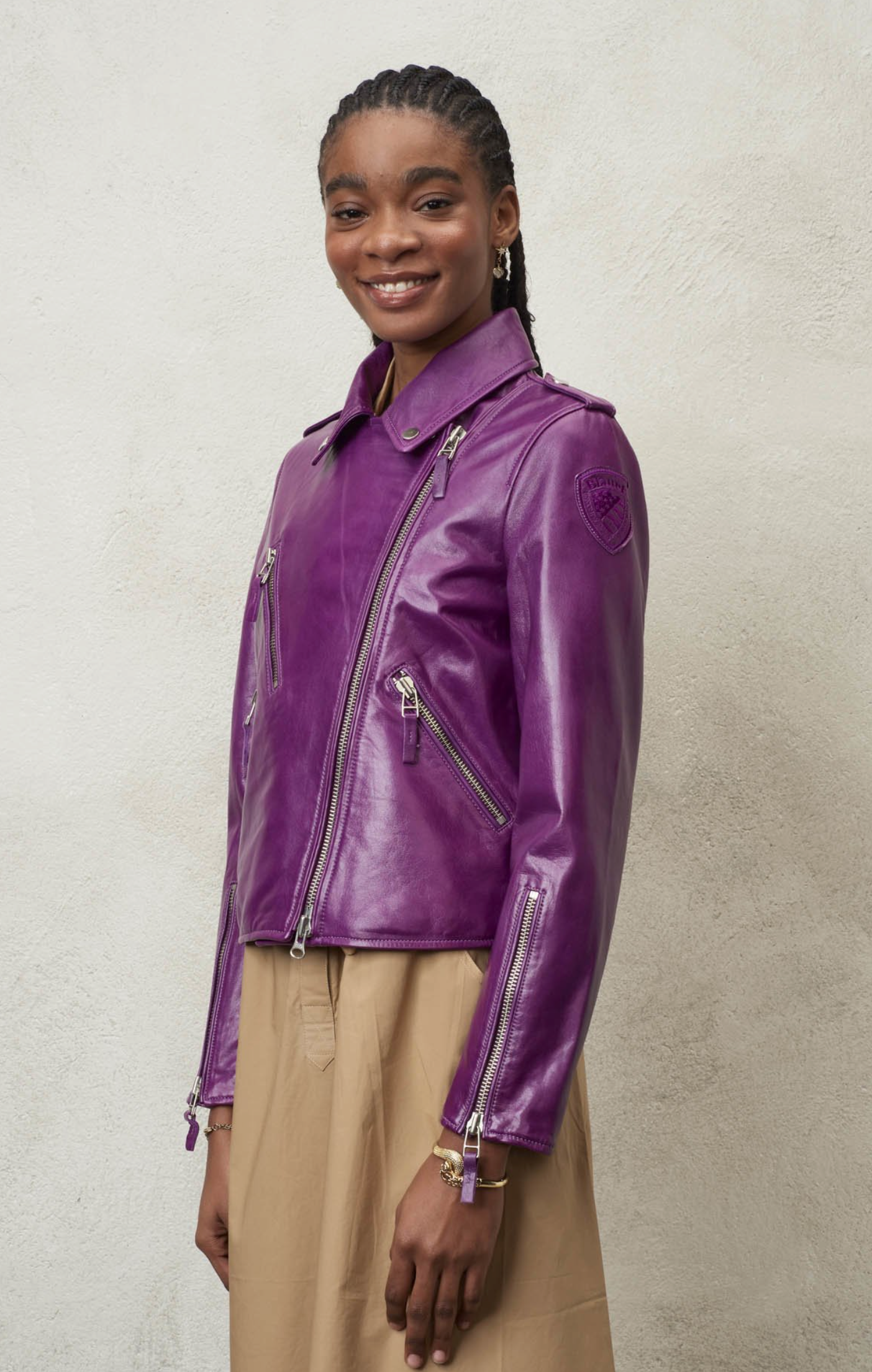 Chiodo lucido in pelle BLAUER USA Naomi