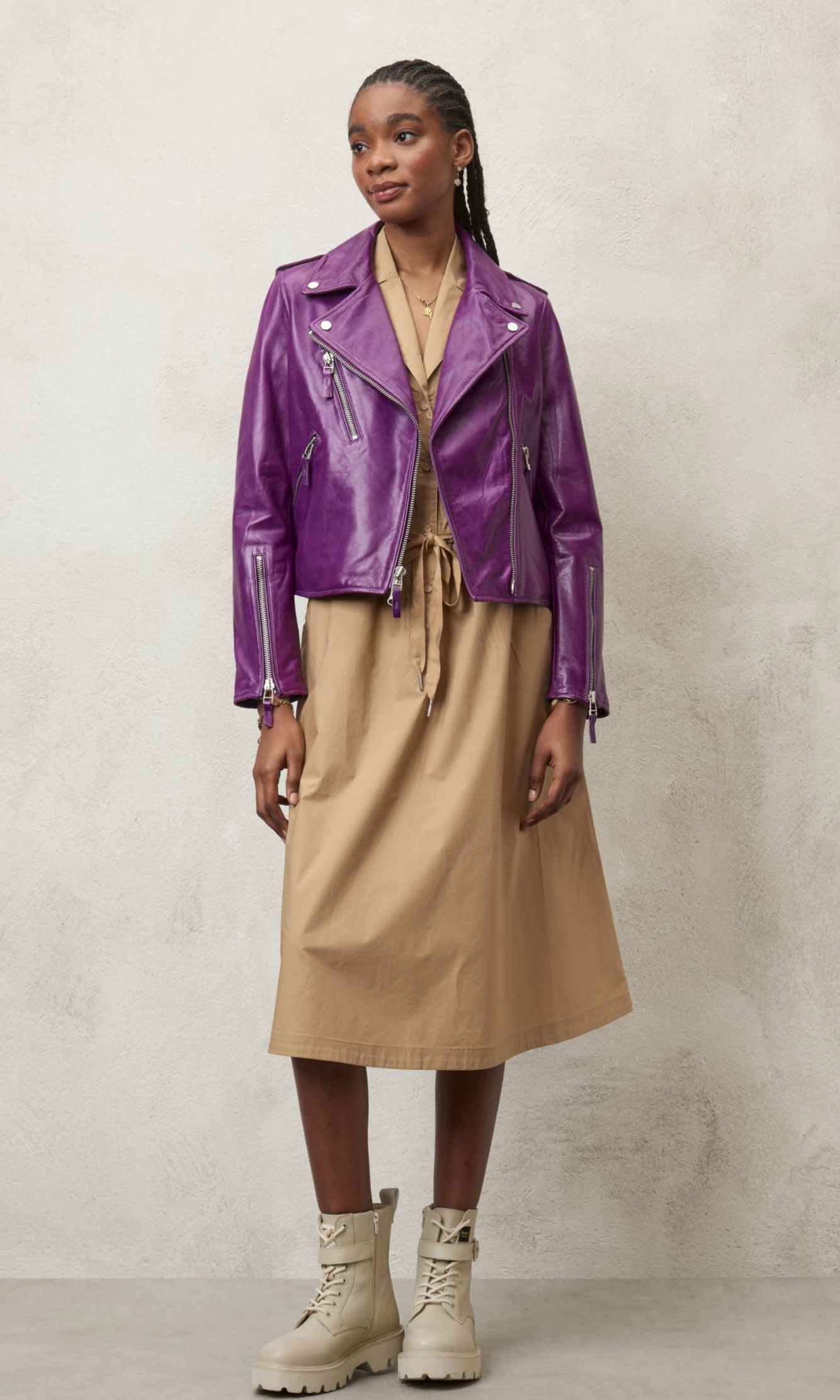 Chiodo lucido in pelle BLAUER USA Naomi