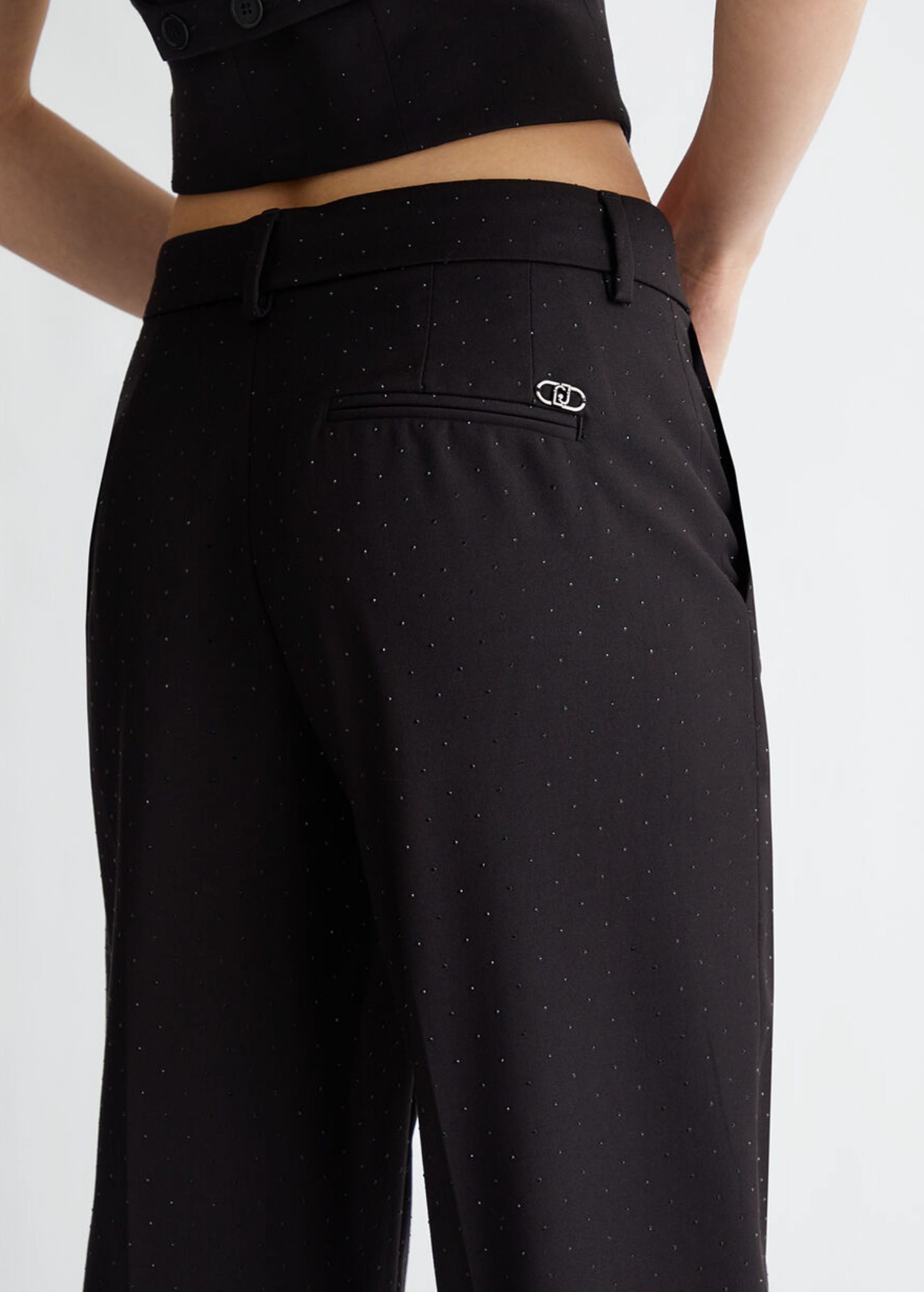 Pantaloni LIU-JO chino in twill con borchiette