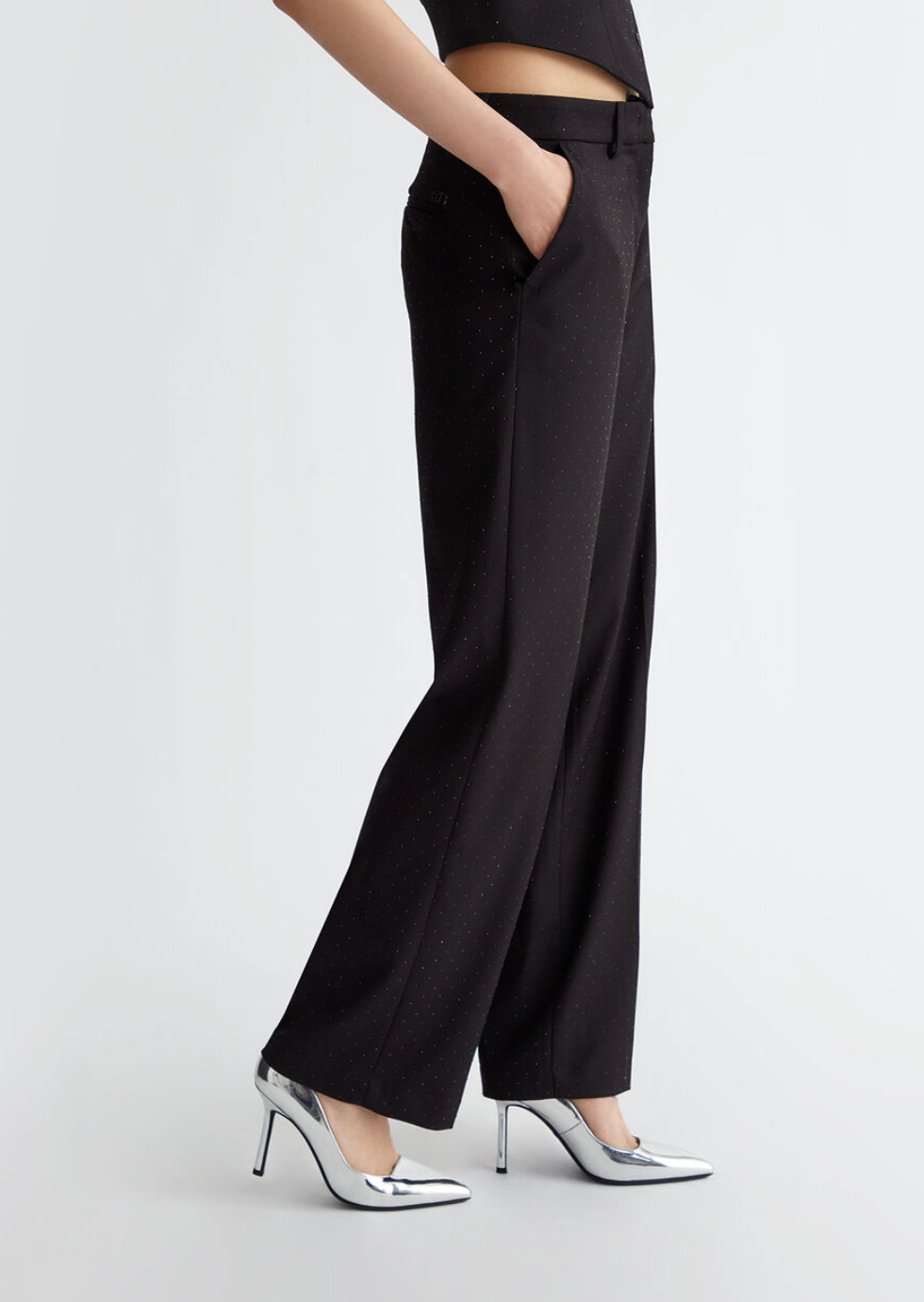 Pantaloni LIU-JO chino in twill con borchiette