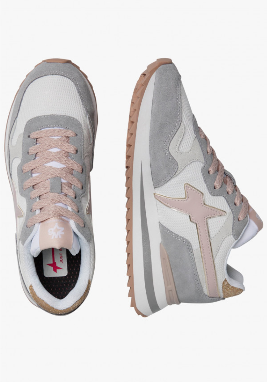 Sneaker W6YZ YAK in tessuto tecnico e suede Grigio chiaro