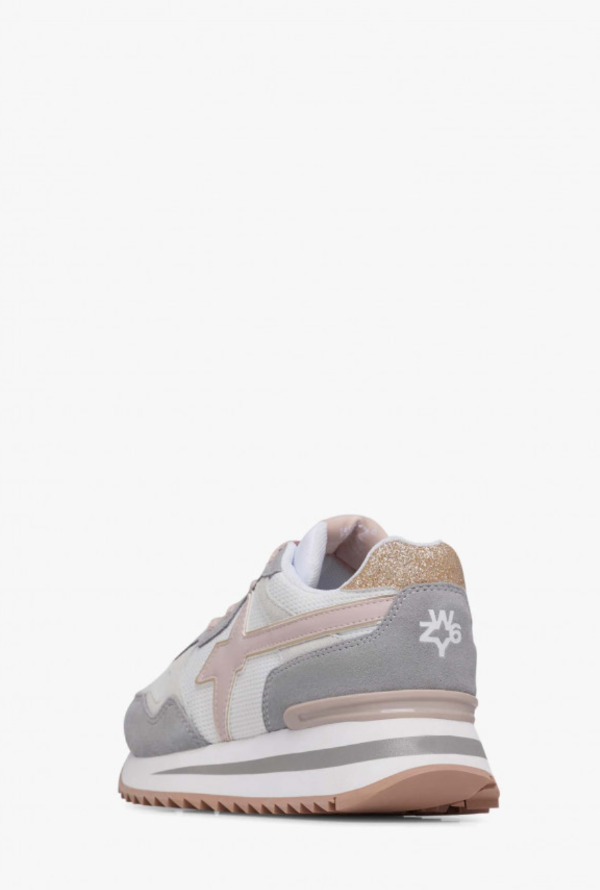 Sneaker W6YZ YAK in tessuto tecnico e suede Grigio chiaro