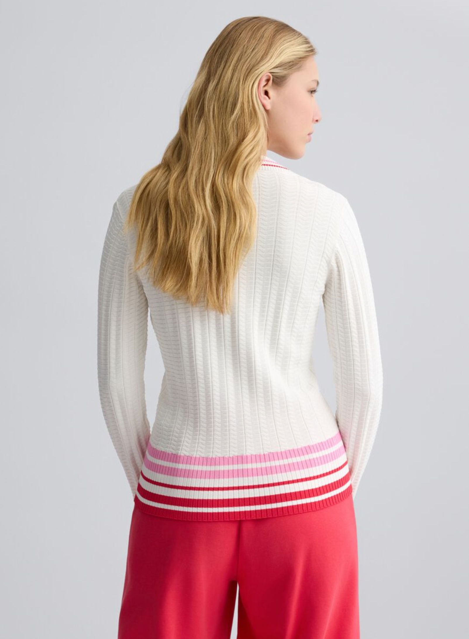 Maglia LIUJO bianca a righe colorate