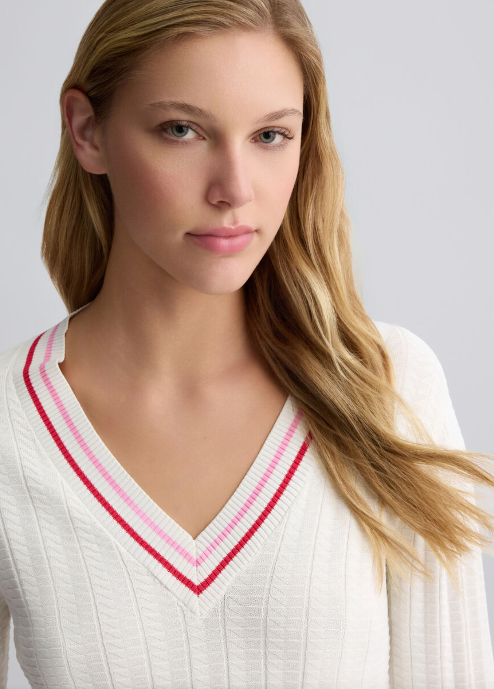 Maglia LIUJO bianca a righe colorate