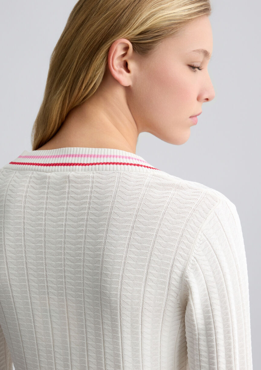 Maglia LIUJO bianca a righe colorate