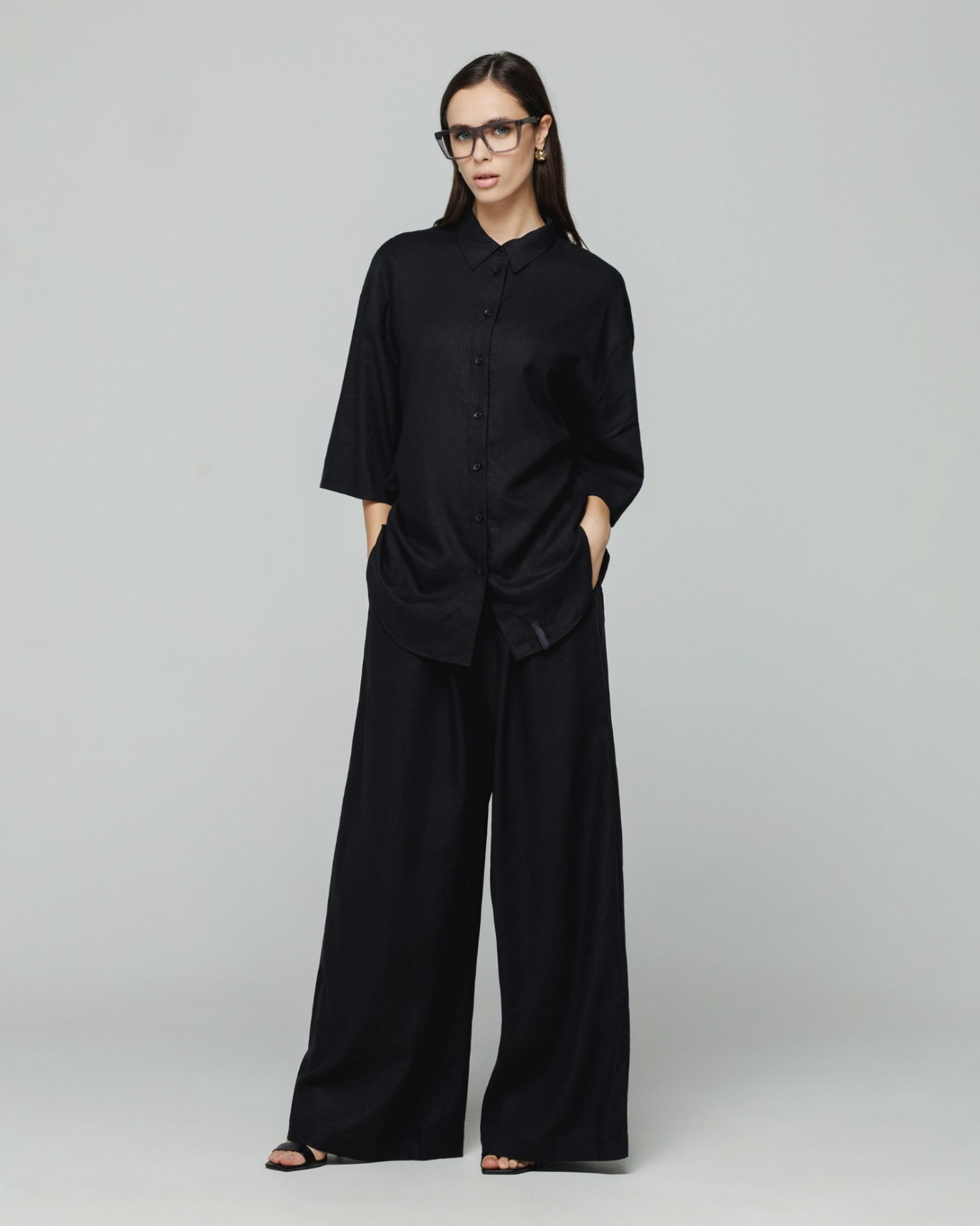 Pantalone largo dritto HINNOMINATE in lino