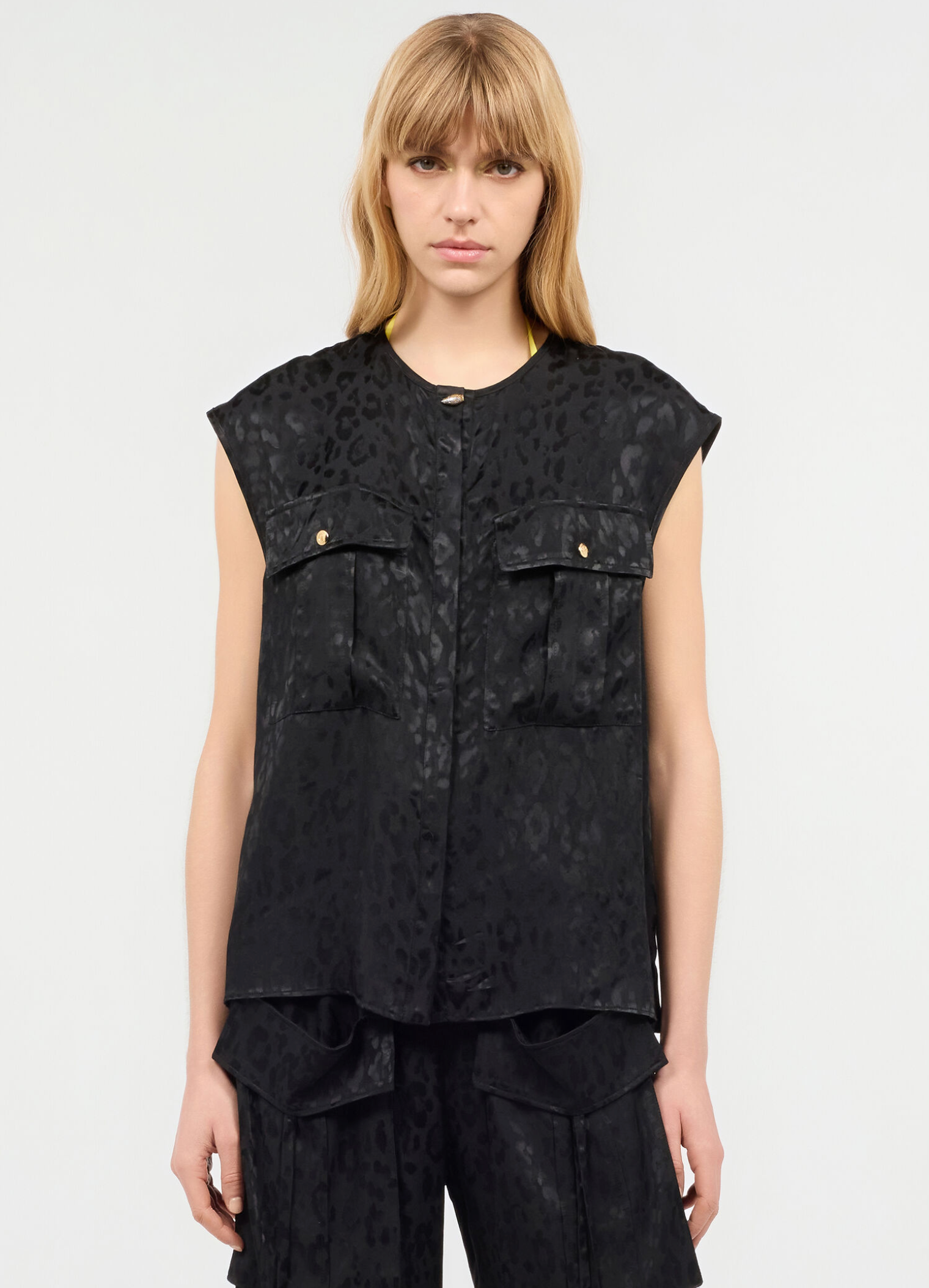 Top JUST CAVALLI smanicato Jaguar Skin