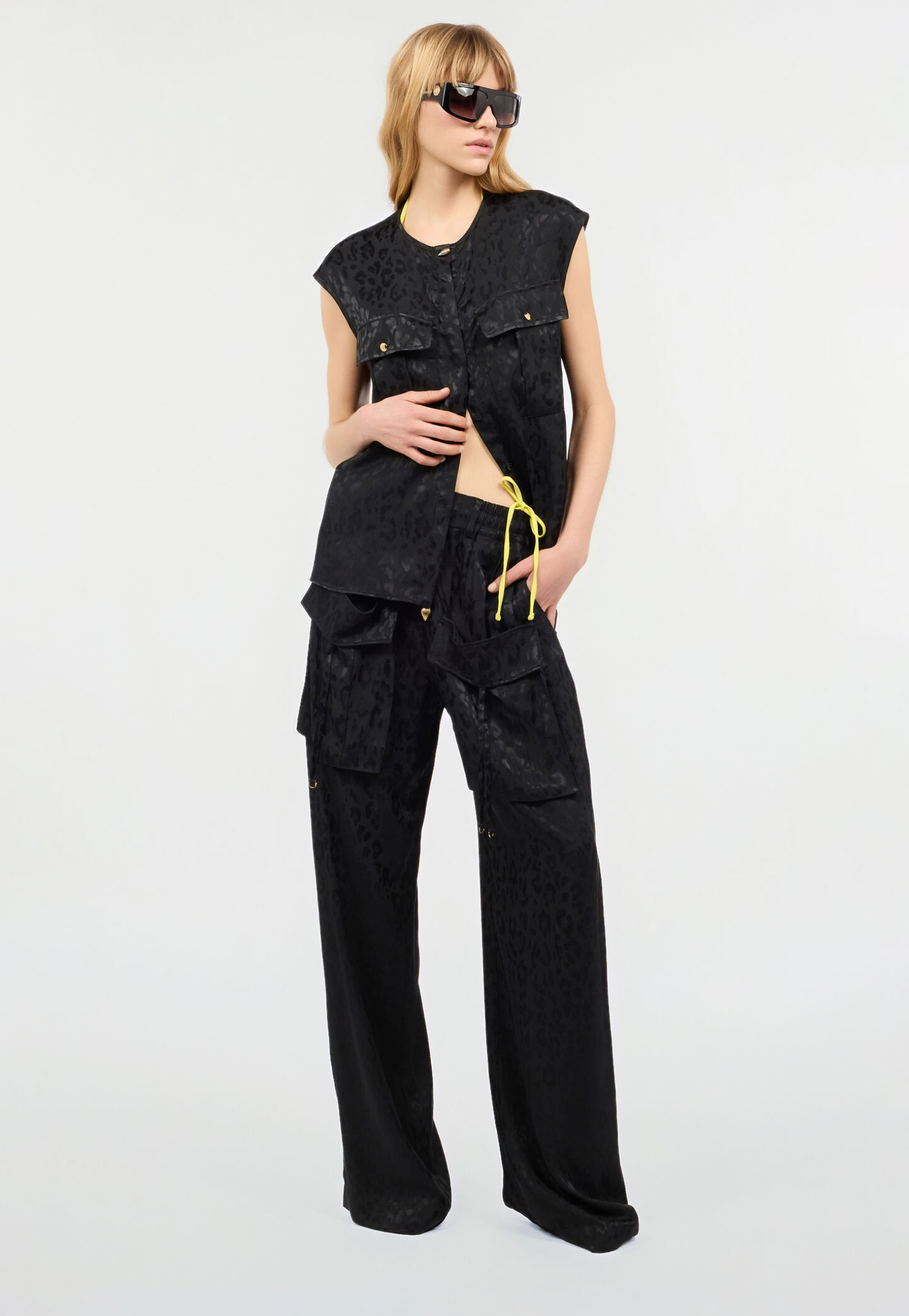 Top JUST CAVALLI smanicato Jaguar Skin