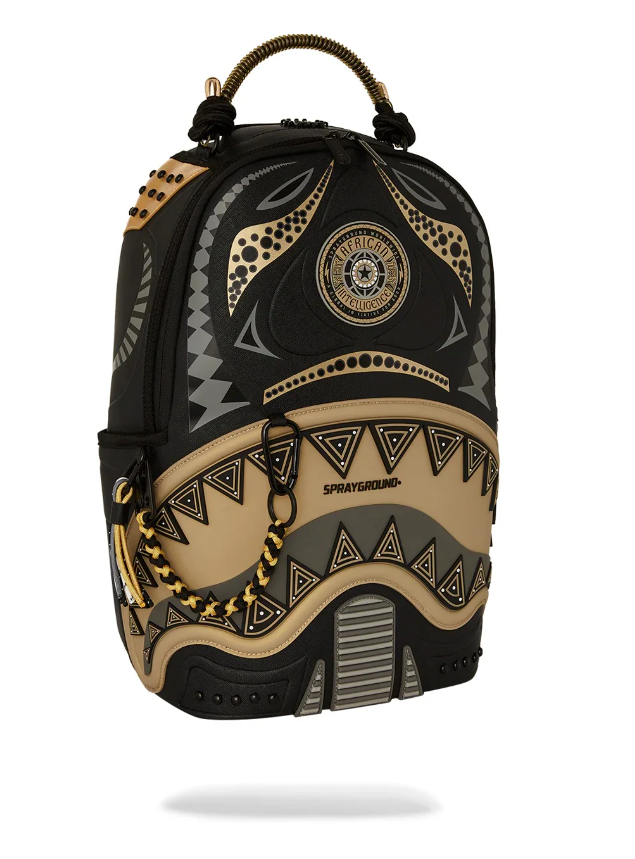 Zaino SPRAYGROUND AI WONDERLAND GOLD AND BLACK BACKPACK