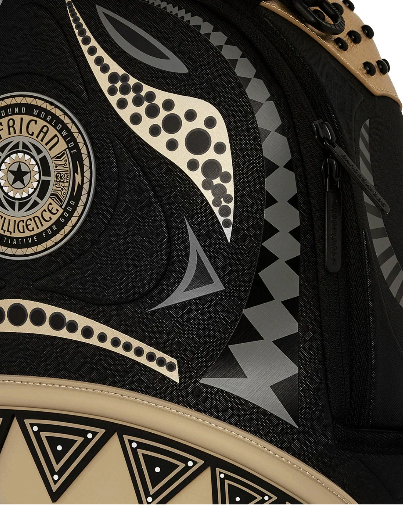 Zaino SPRAYGROUND AI WONDERLAND GOLD AND BLACK BACKPACK