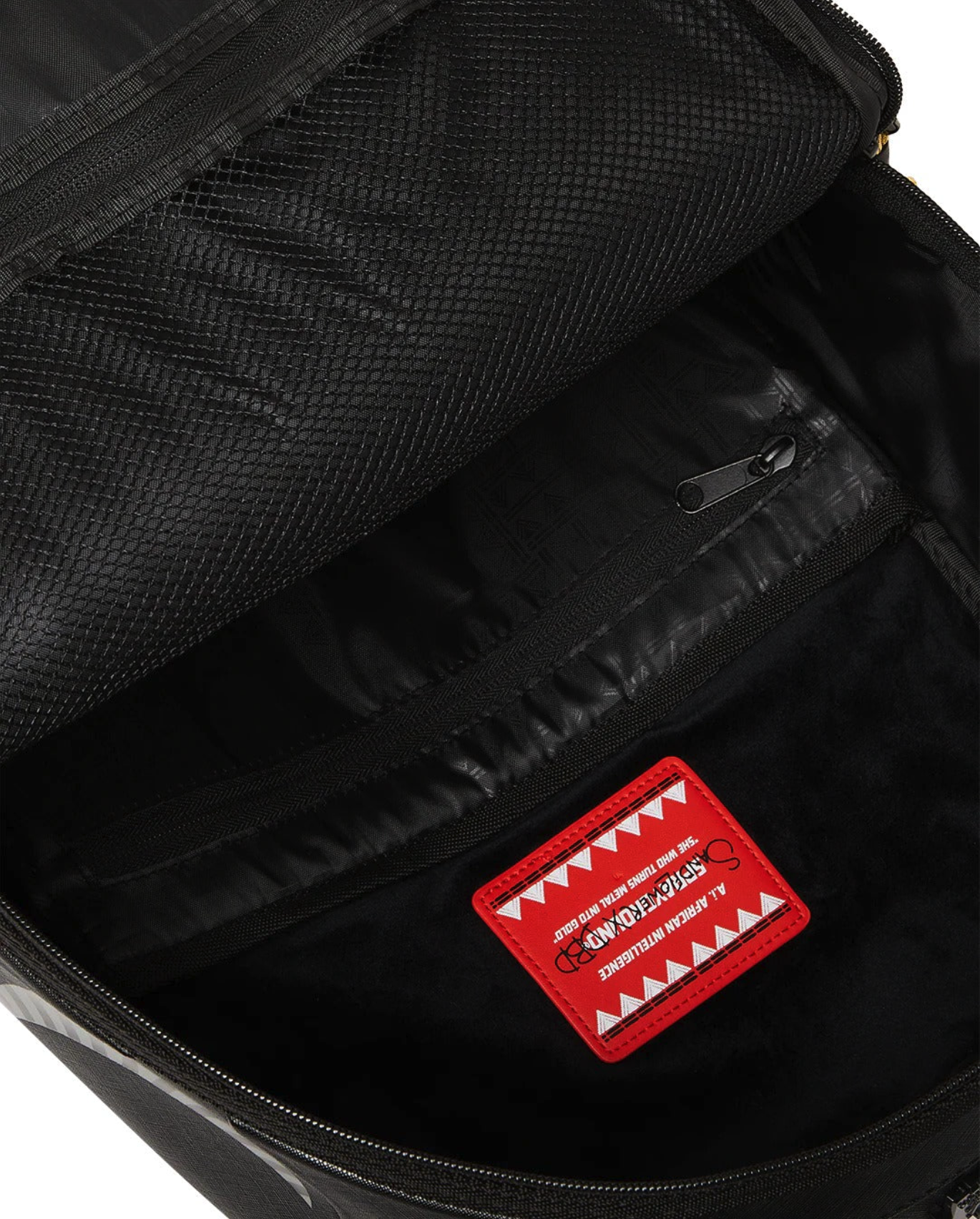 Zaino SPRAYGROUND AI WONDERLAND GOLD AND BLACK BACKPACK