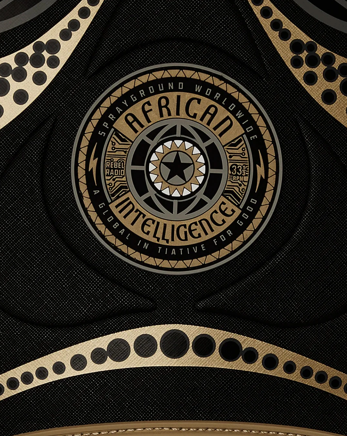 Zaino SPRAYGROUND AI WONDERLAND GOLD AND BLACK BACKPACK