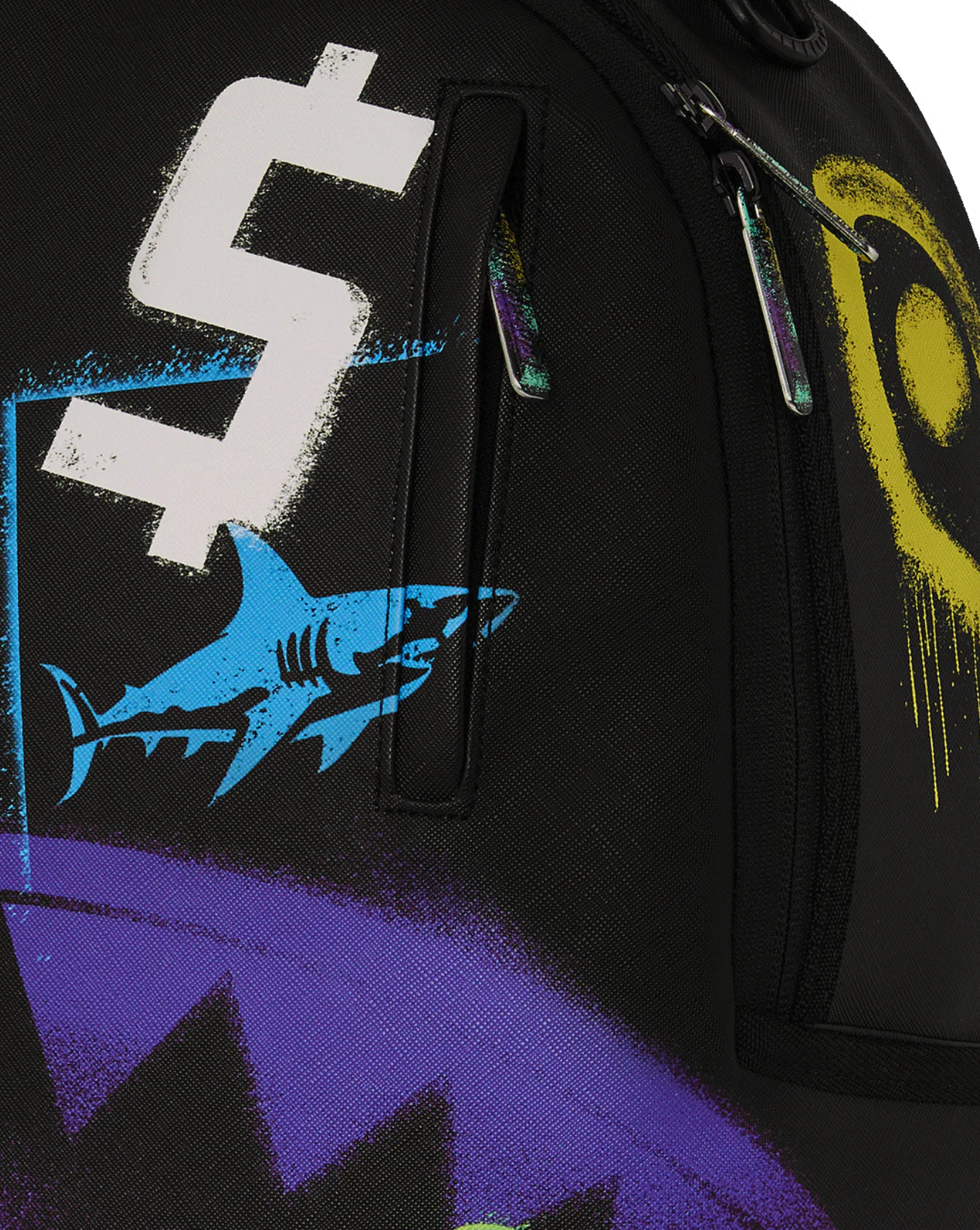 Zaino SPRAYGROUND SHARK CENTRAL STENCILS- BLACK DLXSV BACKPACK
