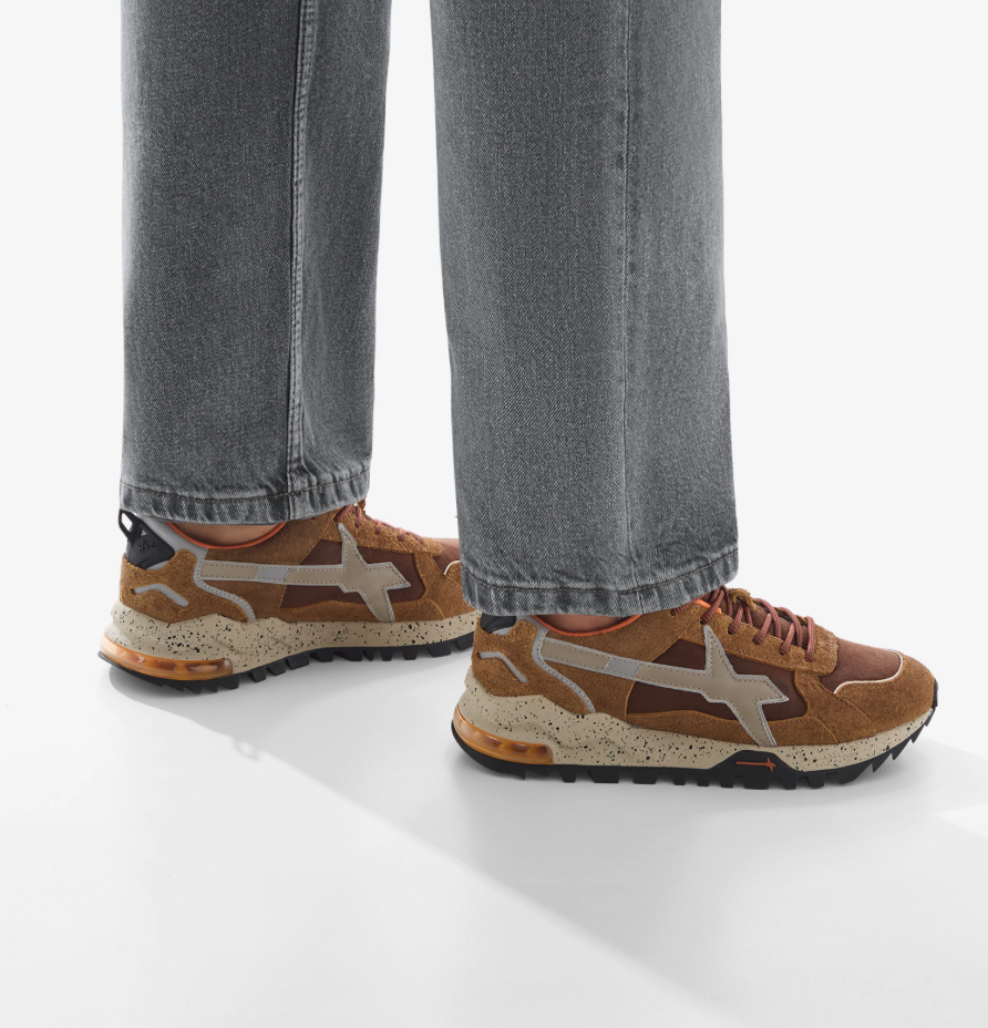 Sneaker W6YZ BREEZE in tessuto tecnico e suede - marrone