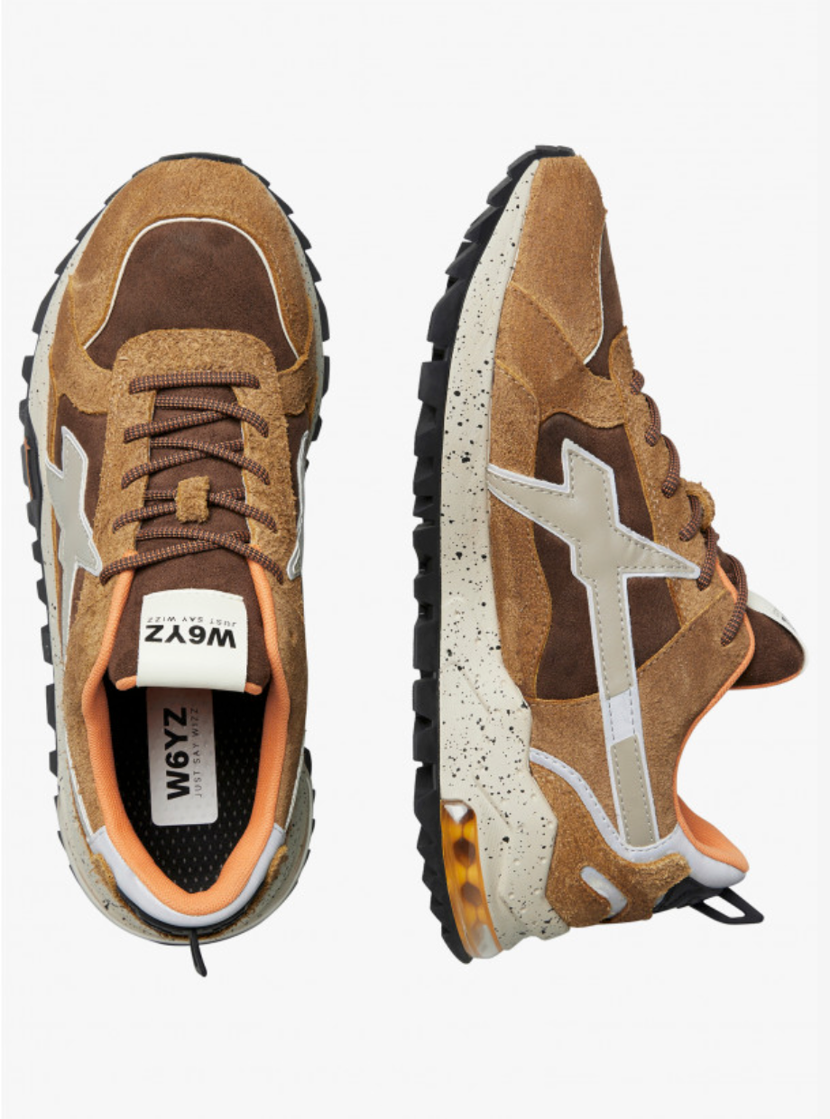 Sneaker W6YZ BREEZE in tessuto tecnico e suede - marrone