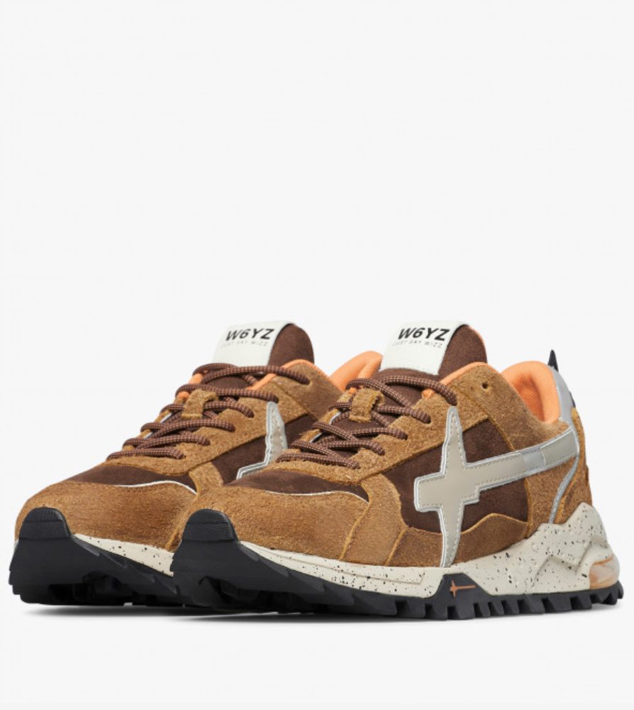 Sneaker W6YZ BREEZE in tessuto tecnico e suede - marrone