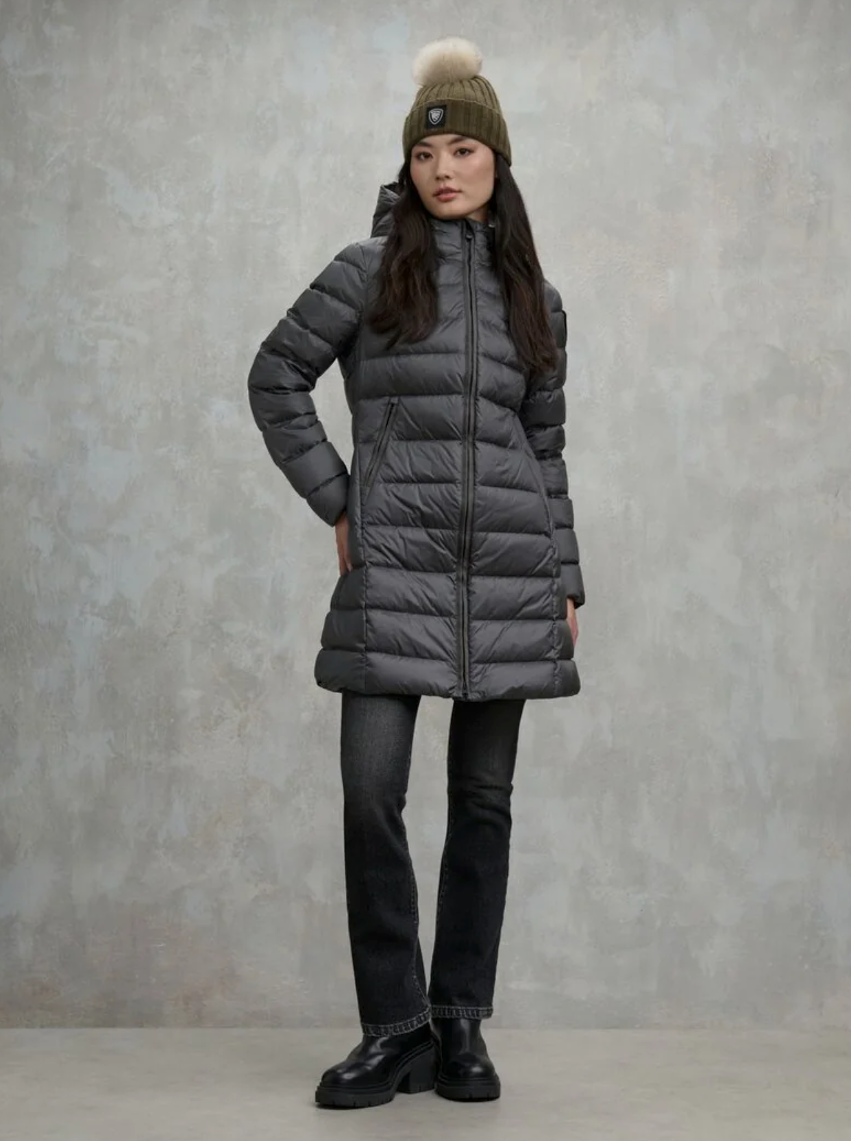 PIUMINO BLAUER USA LUNGO A RIGHE AGNES