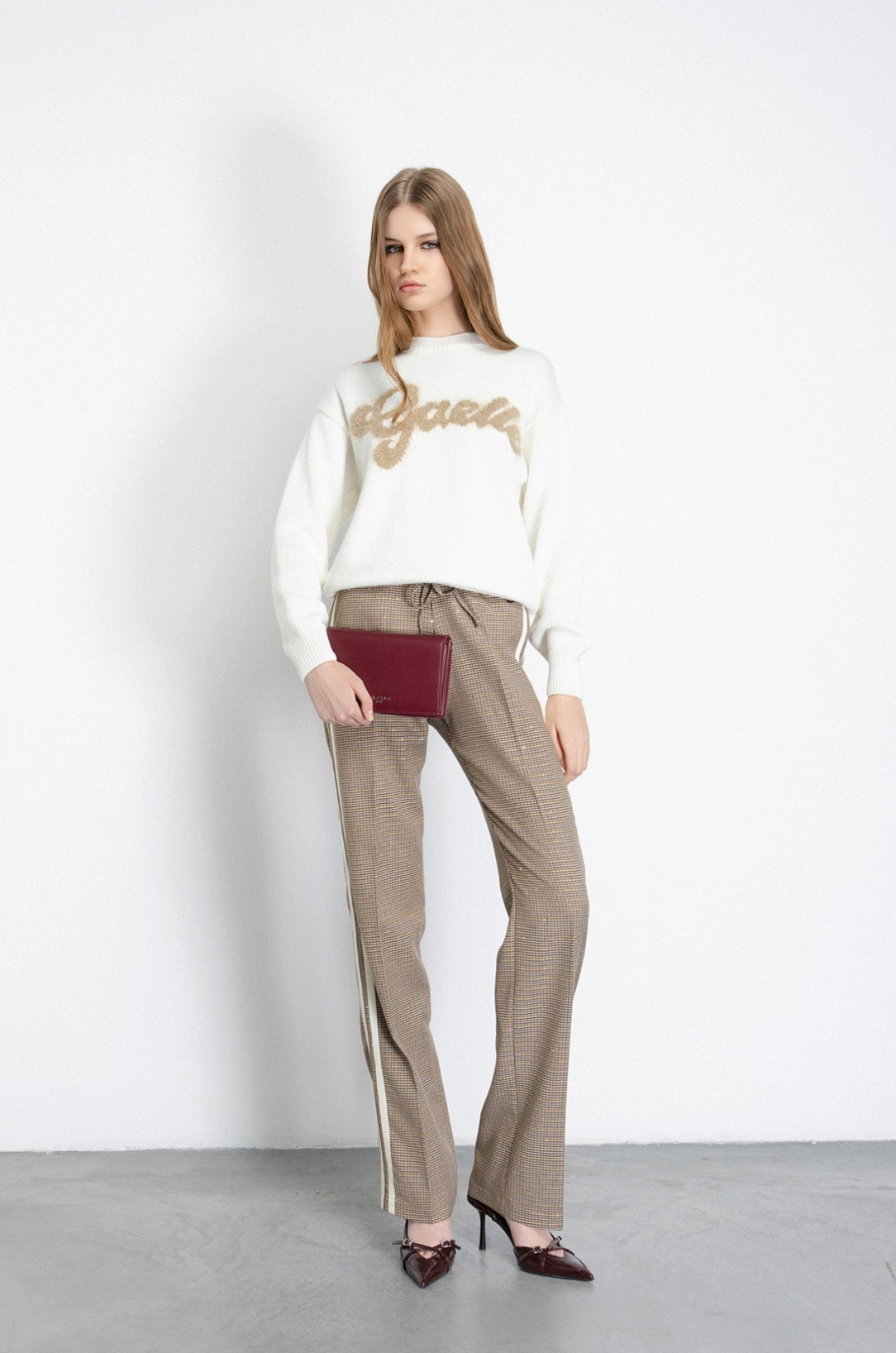 Pullover GAELLE PARIS Cropped In Maglieria Con Logo Lurex