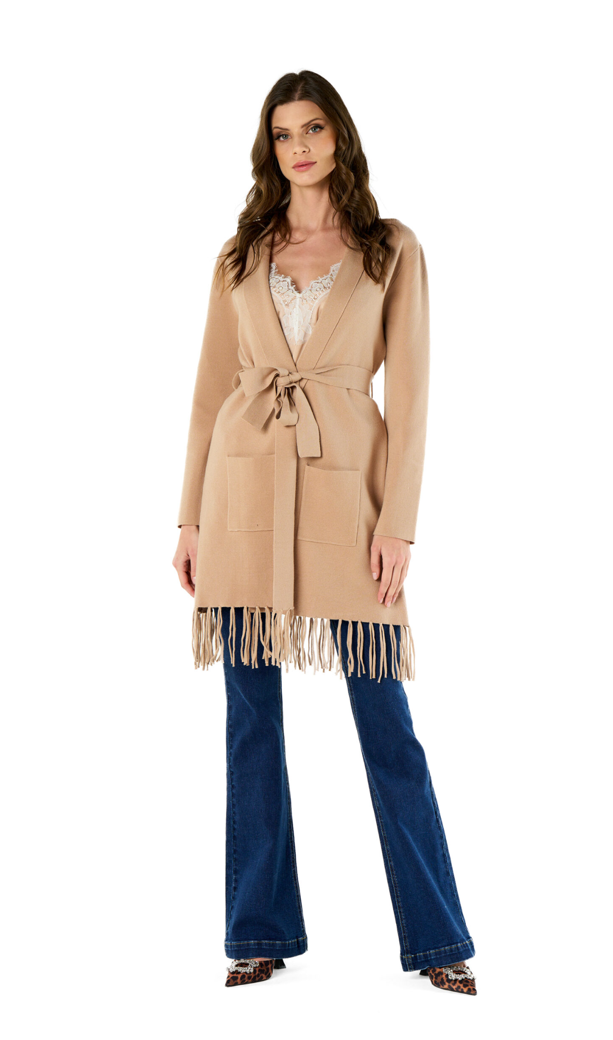 Cardigan NO SECRET con frange