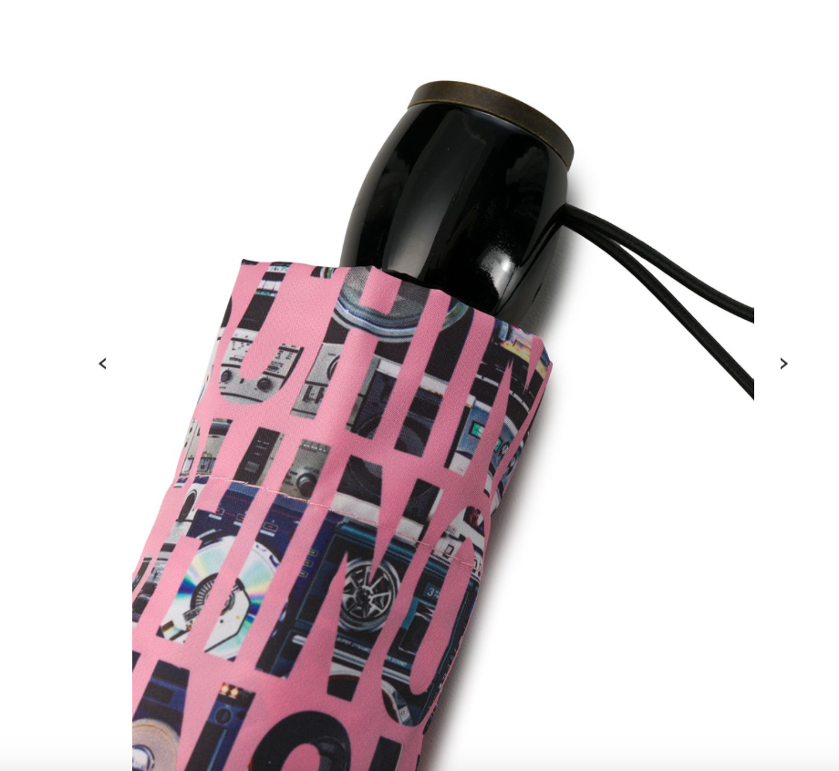 Ombrello MOSCHINO stampa multilogo rosa