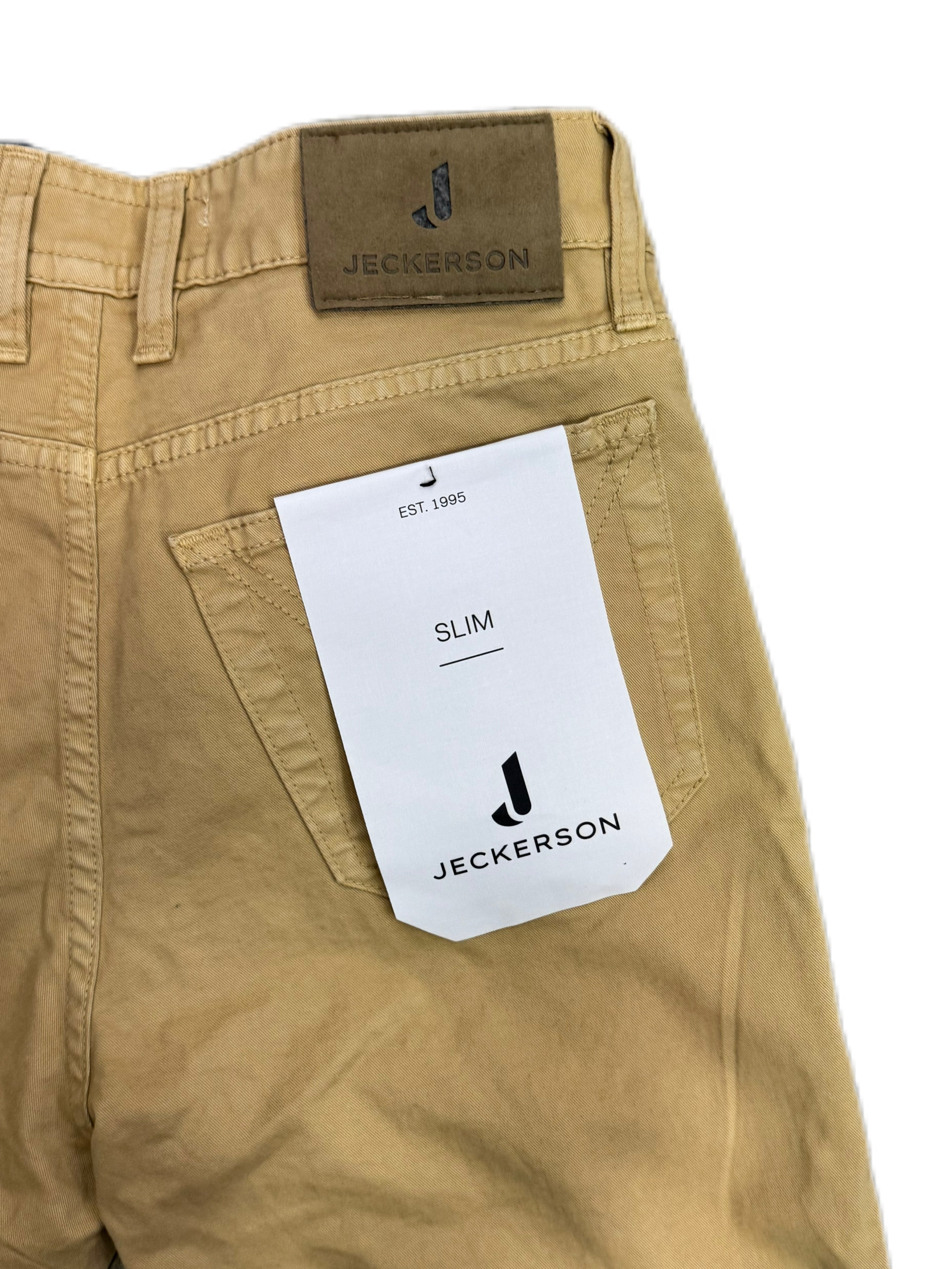 Pantalone JECKERSON beige con toppa alcantara