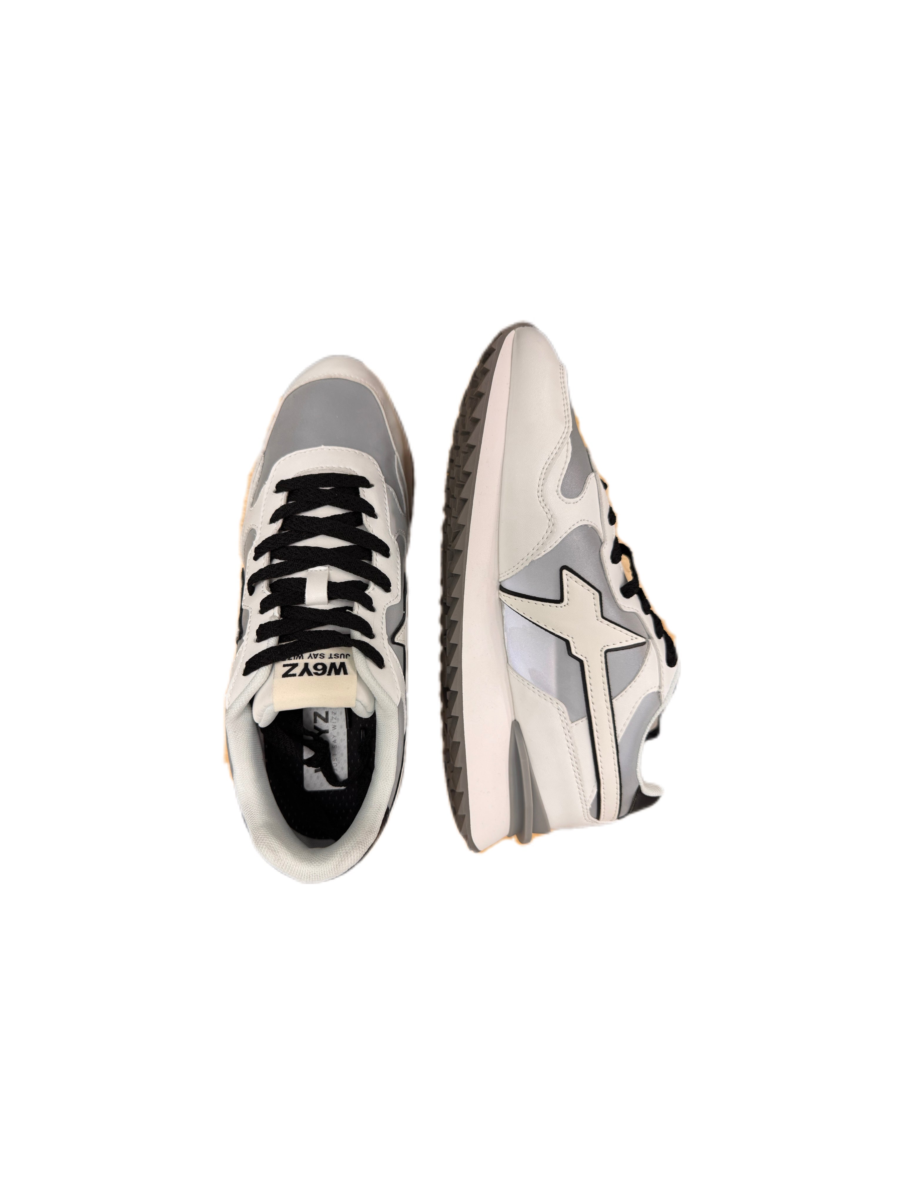 Sneaker W6YZ YAK in suede e tessuto tecnico - reflective white black