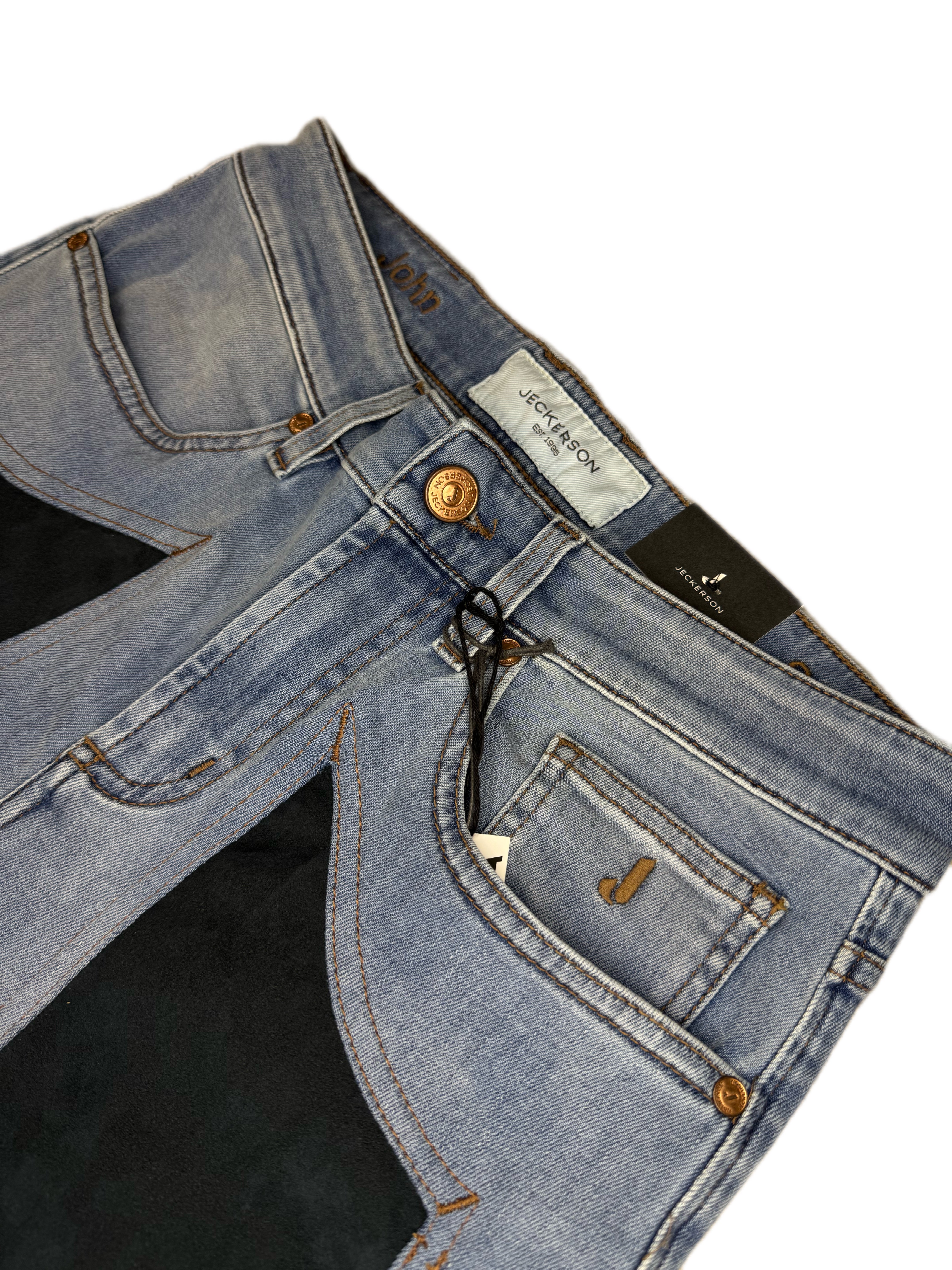 Jeans JECKERSON Blu Medio con toppa Alcanatara