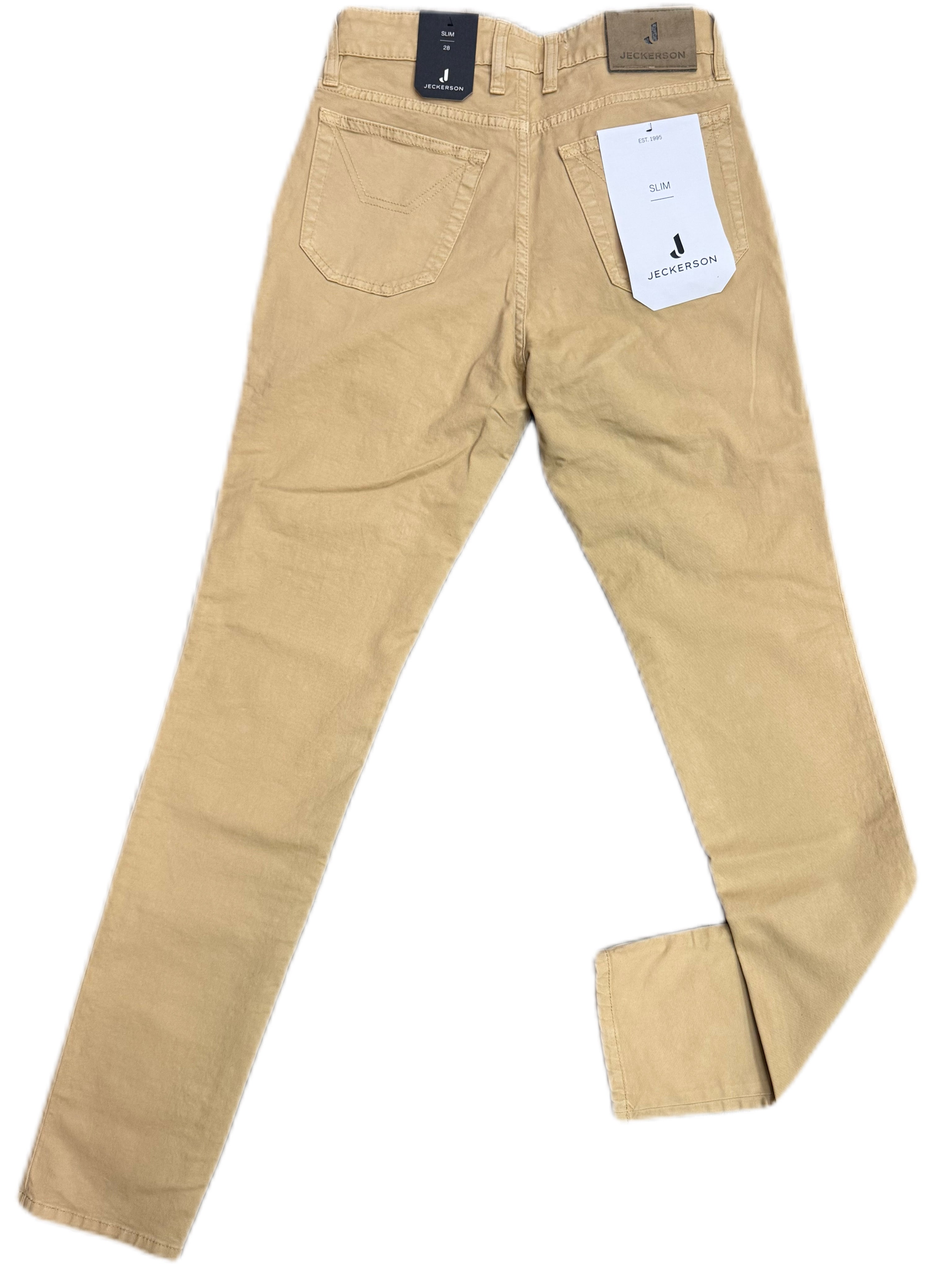 Pantalone JECKERSON beige con toppa alcantara