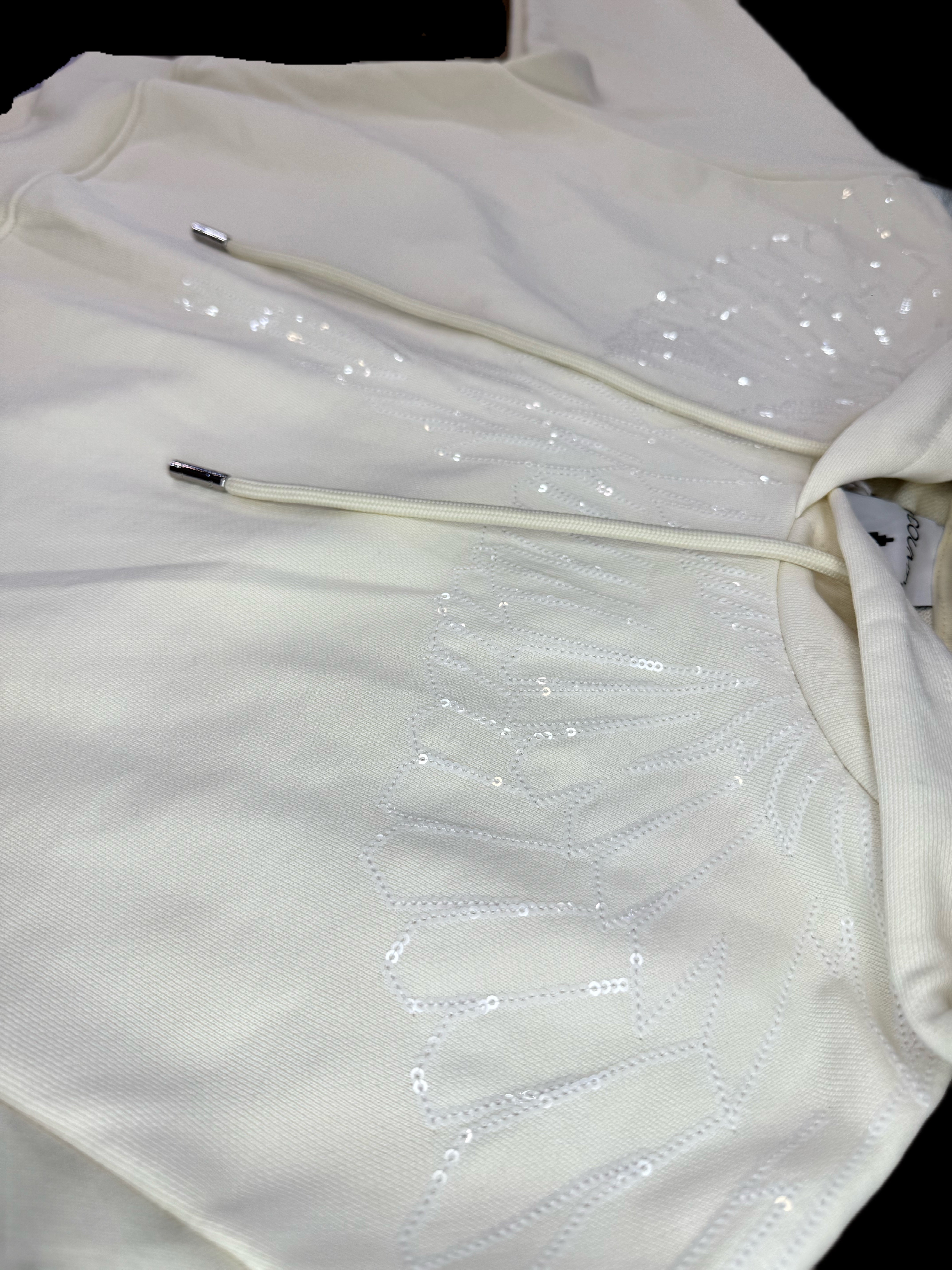 Felpa MARCELO BURLON fenice brillantini con cappuccio