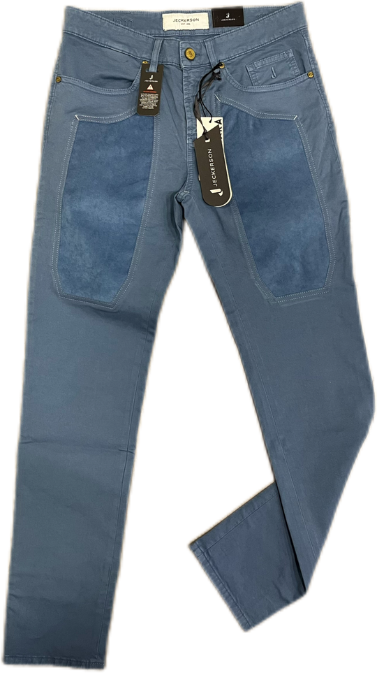 Pantalone JECKERSON toppa alcantara azzurra