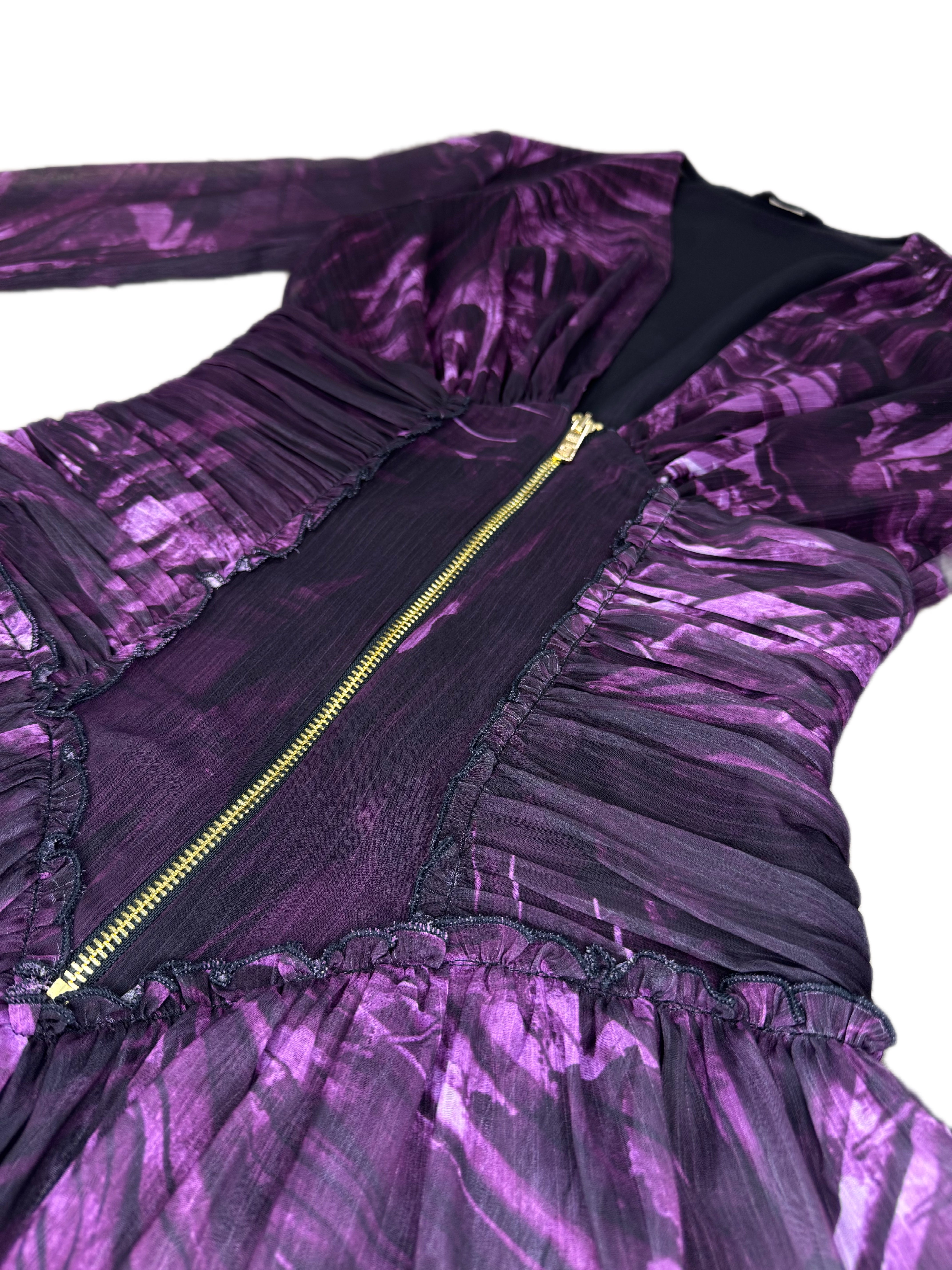 Abito JUST CAVALLI texture fiorata con zip frontale