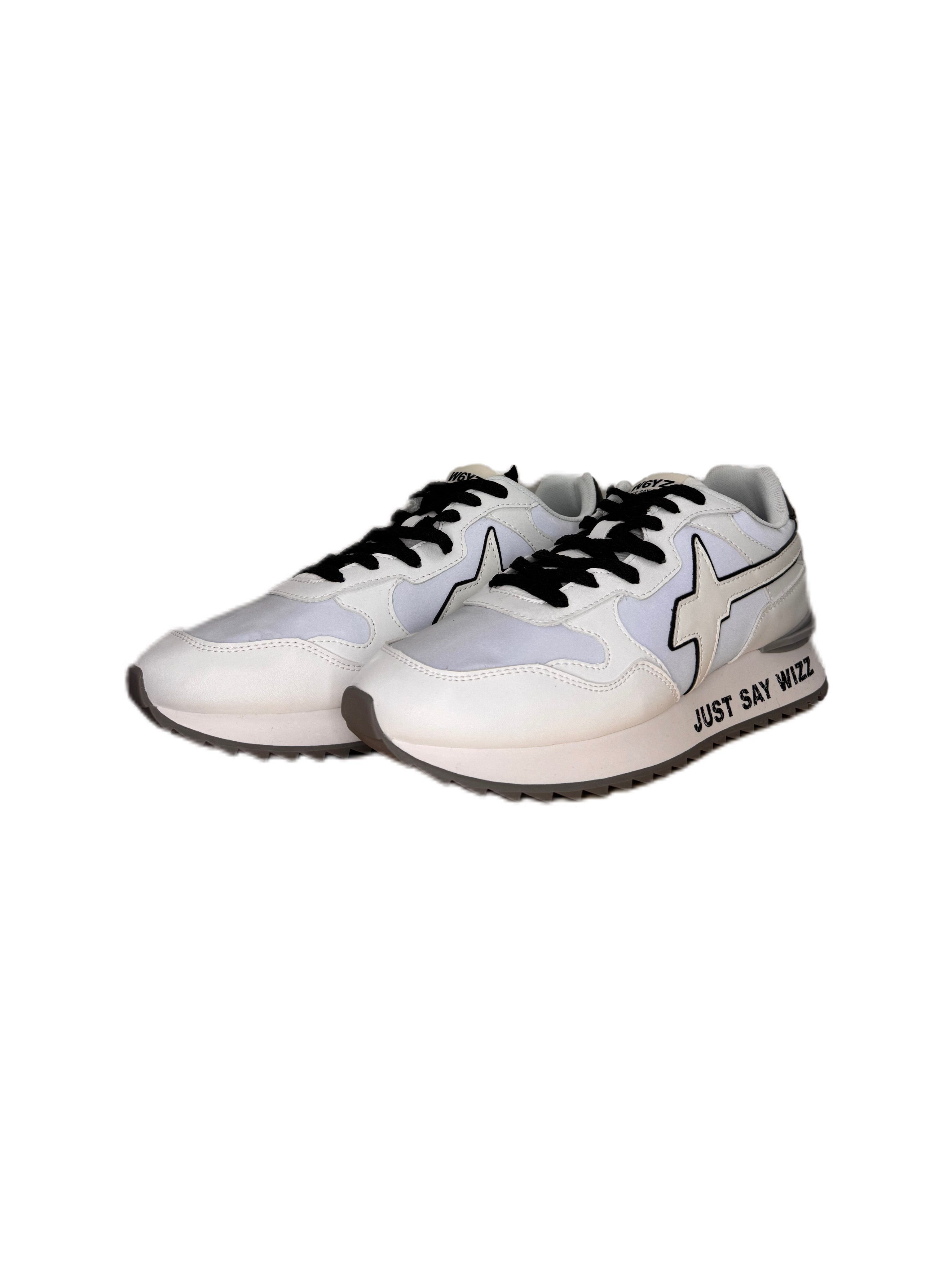 Sneaker W6YZ YAK in suede e tessuto tecnico - reflective white black
