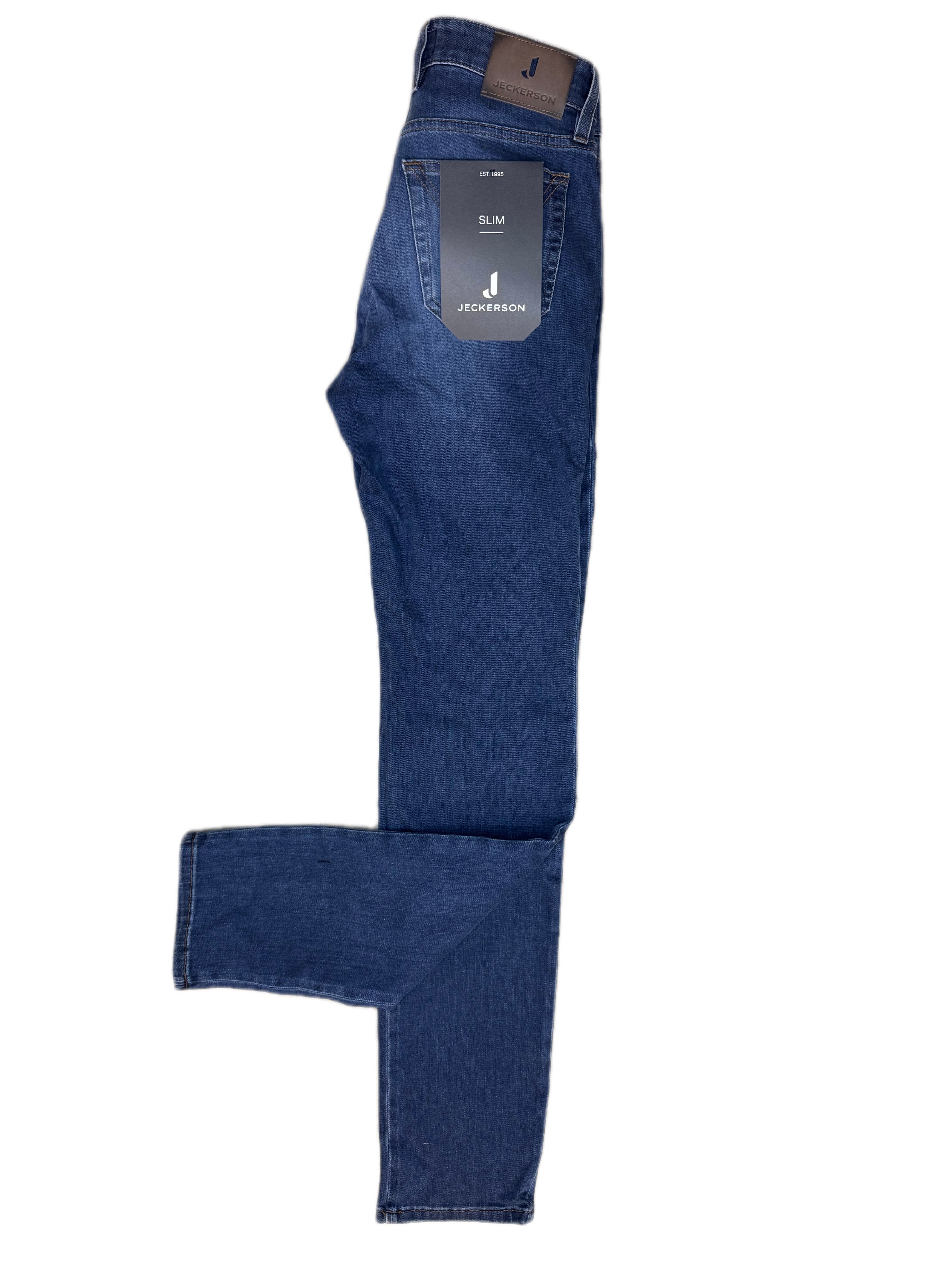 Jeans JECKERSON Blu Medio con toppa Alcanatara