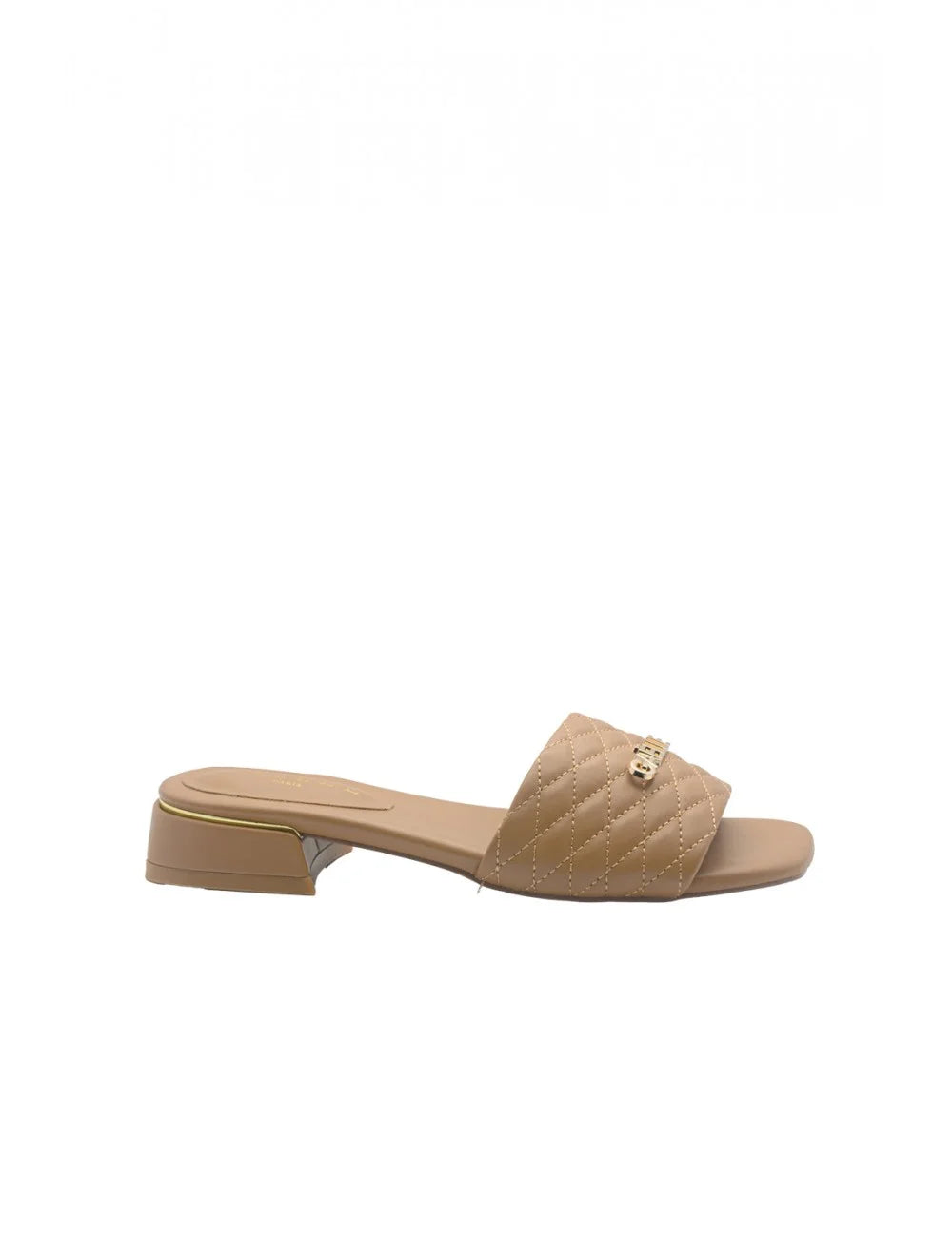 Sandalo GAELLE PARIS Con Tacco Tessuto Matelasse E Placchetta Logo
