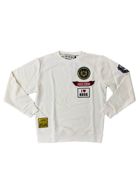Felpa RICHMOND Con Patch BIANCO